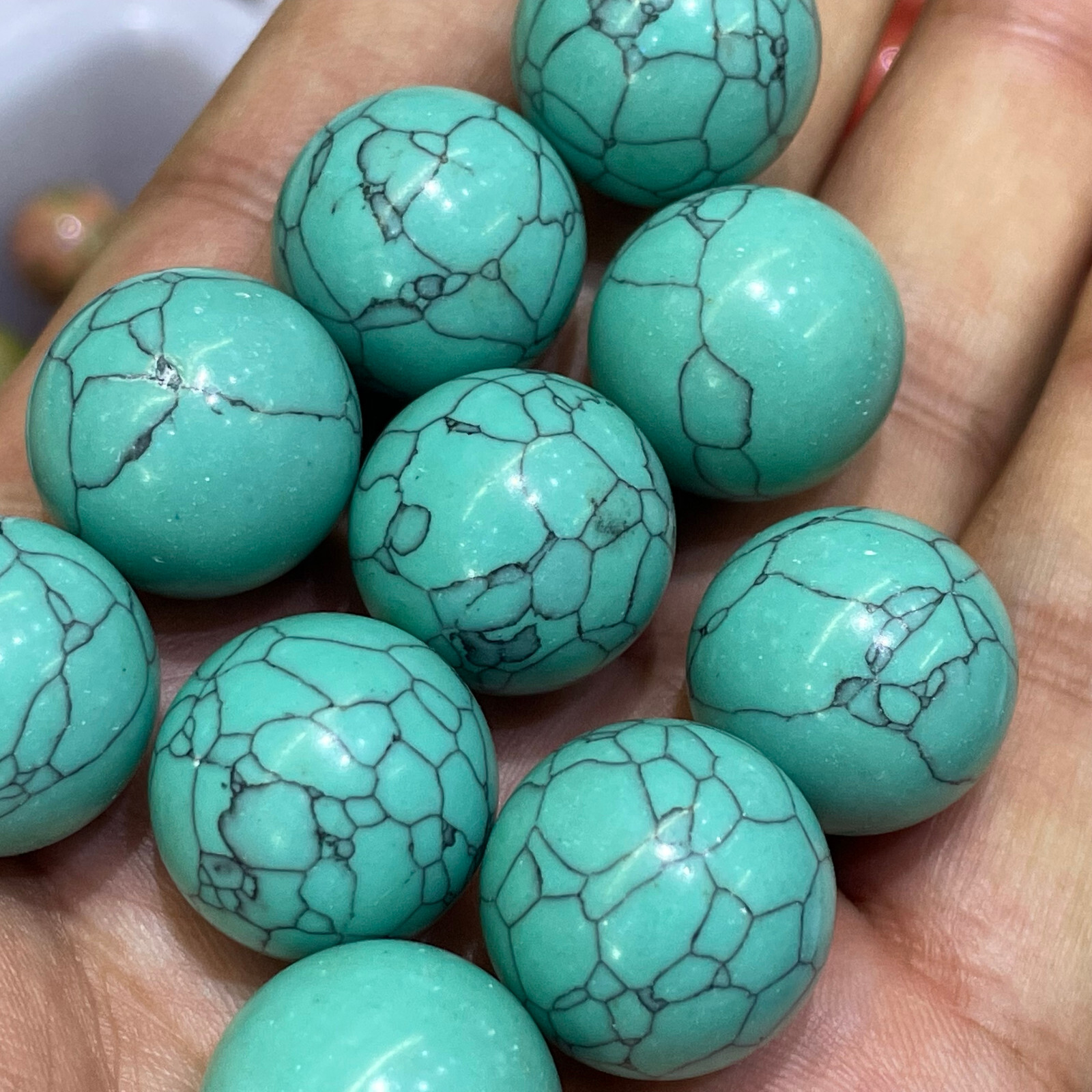 5pc top! Natural turquoise Quartz Sphere Crystal Ball Healing 20mm