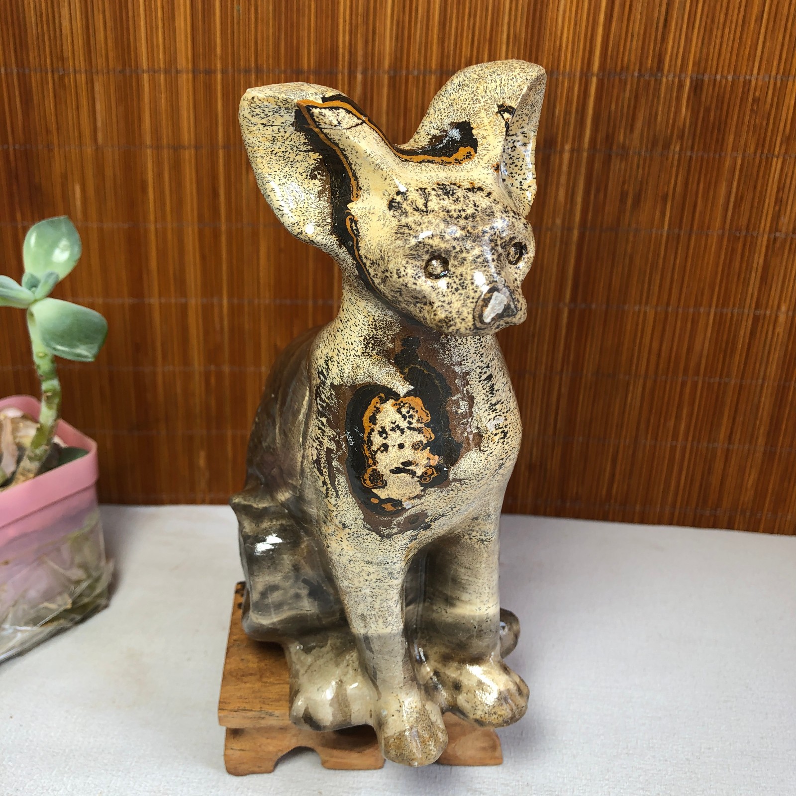 Rare Natural Traditional Chinese Painting Hand Carving Animal Model 802g g8382