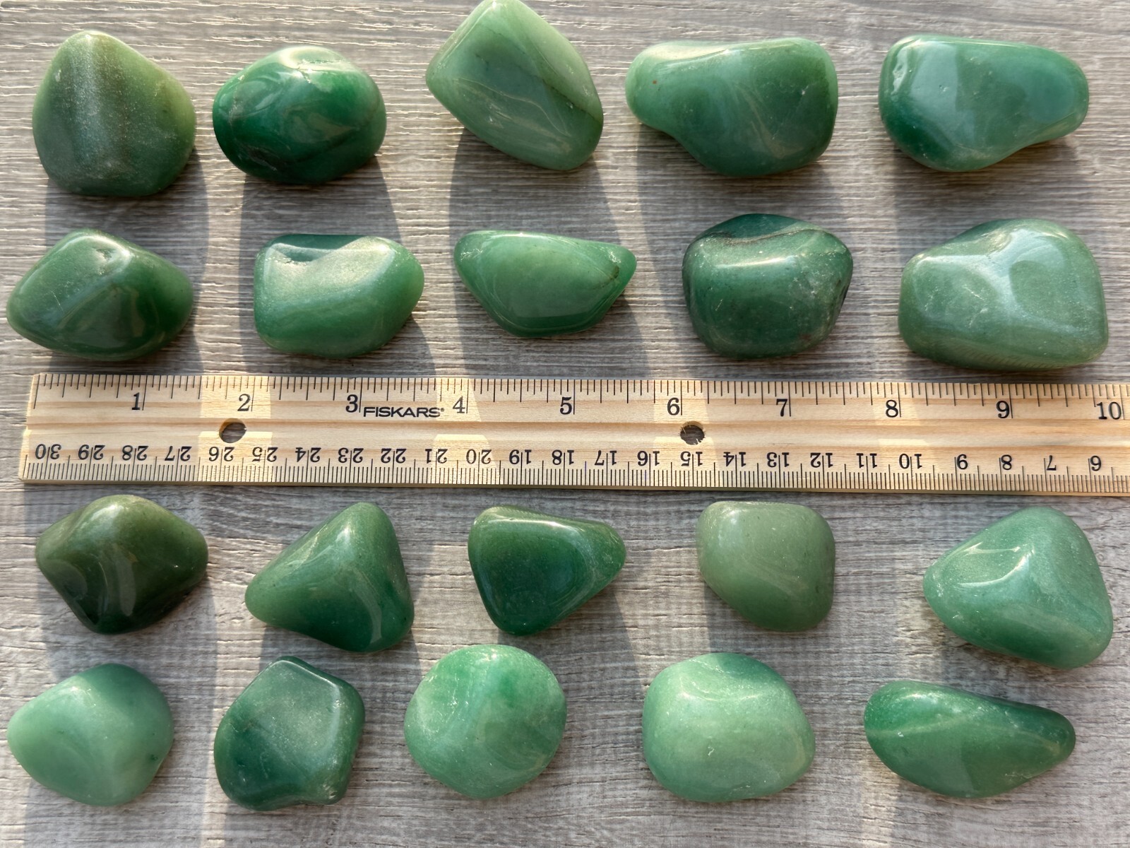 Grade A++ Green Aventurine Pebble, 1.25-2 Inches Large Tumbled Aventurine Green