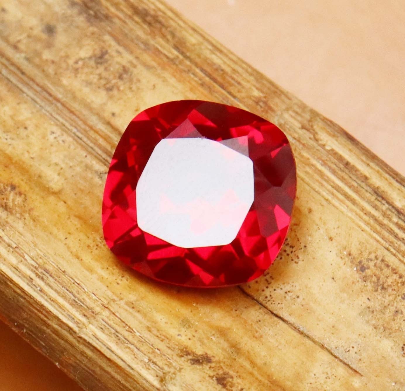 14.10 Ct Natural Cushion Cut Burmese Red Ruby GGI Certified Loose Gemstone