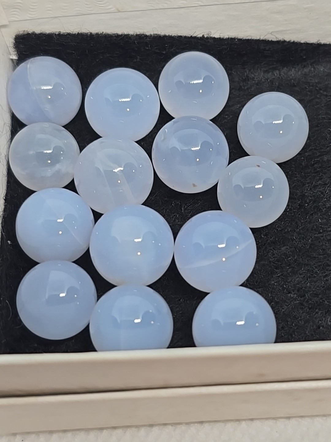 12mm Blue Chalcedony Mini Gemstone Sphere Crystal Ball