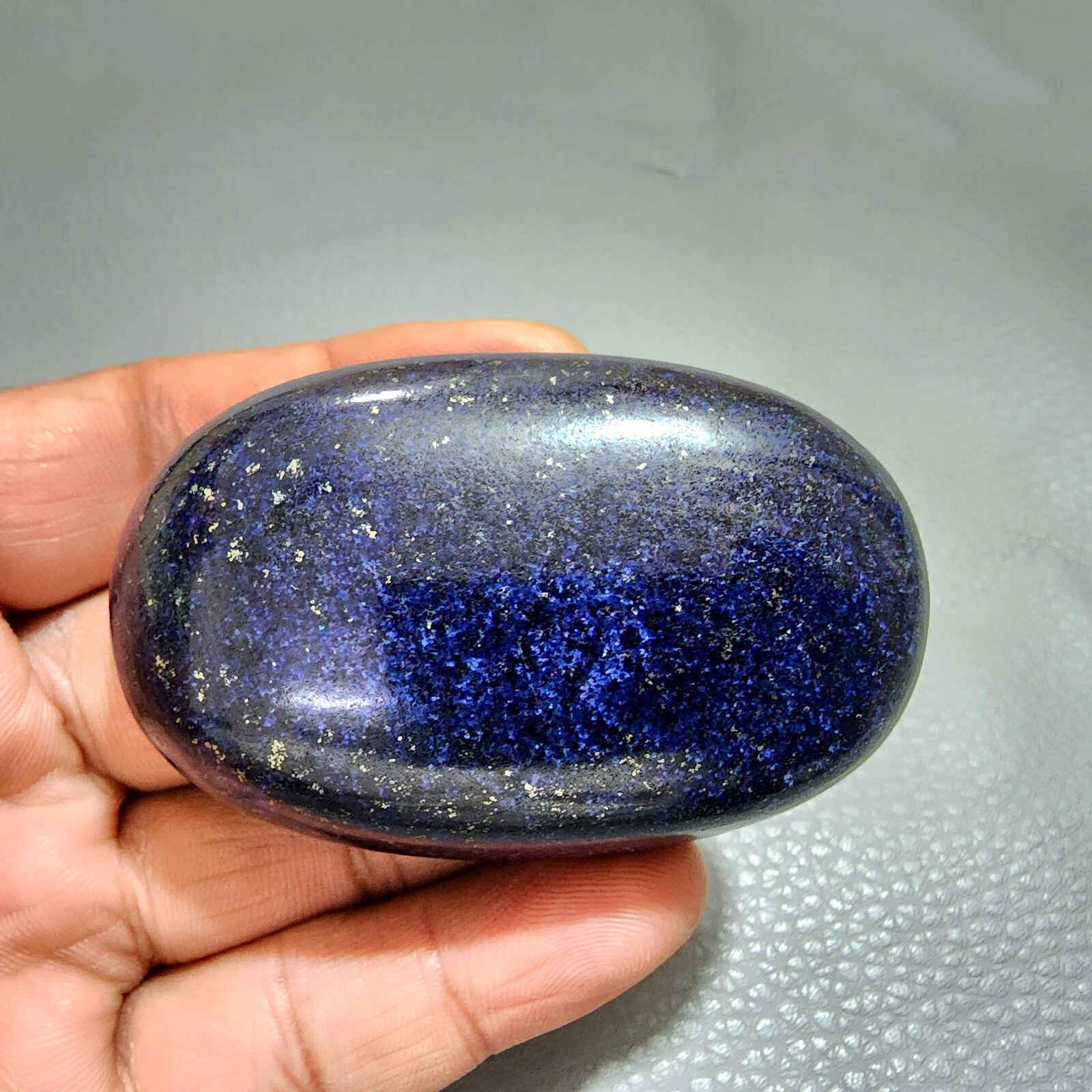Natural A+ Lapis Lazuli Palm Worry Stone Quartz Crystal Polished Gemstone 634 Ct