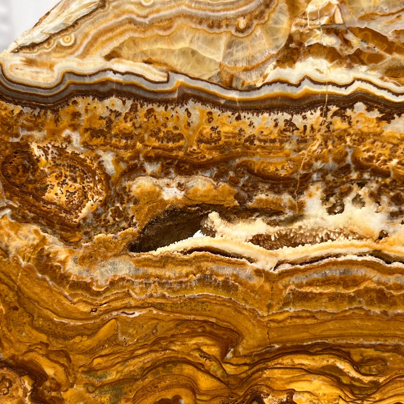 2130g Natural polychrome Banding Calcite Polished Slab Crystal Reiki Healing