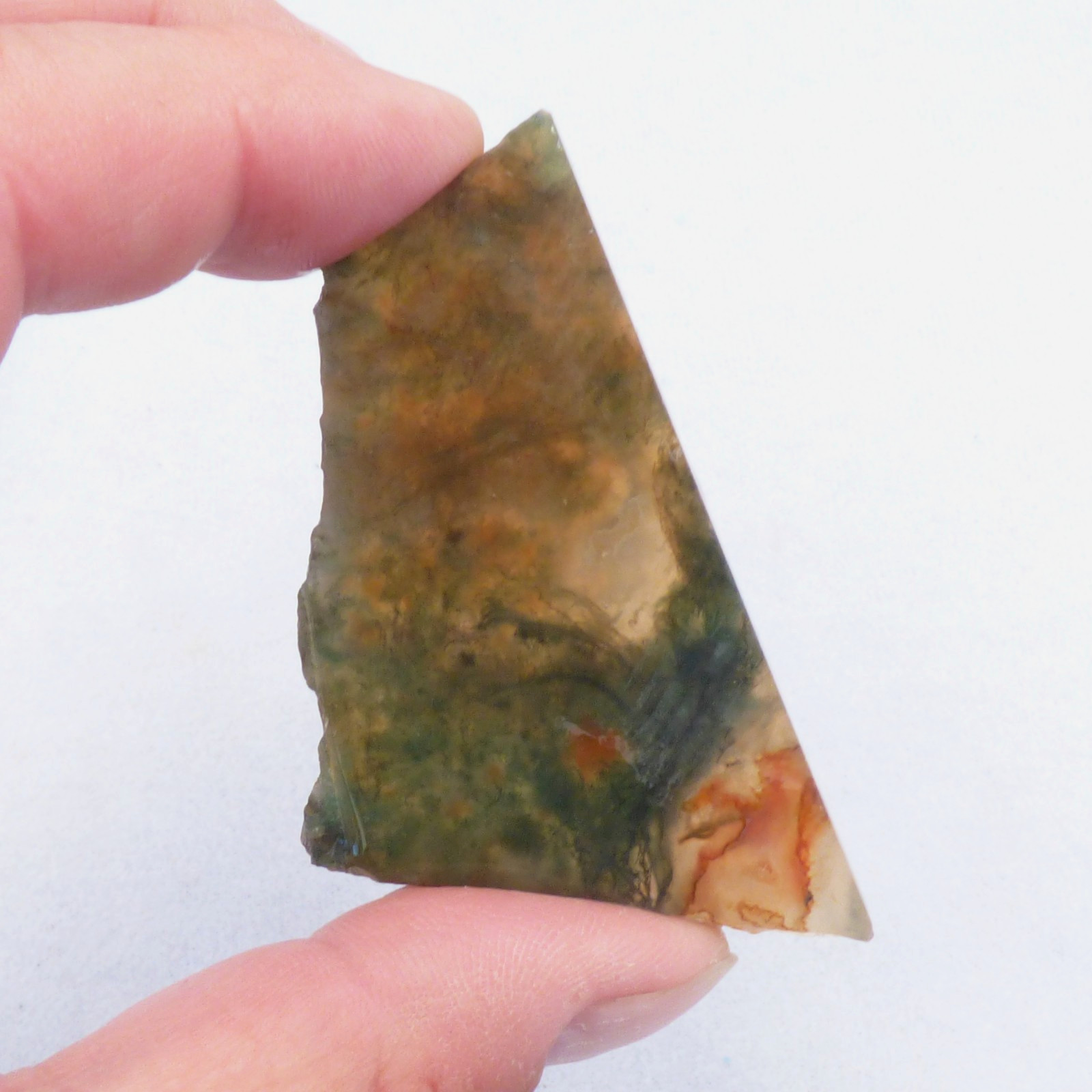Red Green Moss Agate Slice UNPOLISHED For Collector or Lapidary 6.5cm x 3.5cm