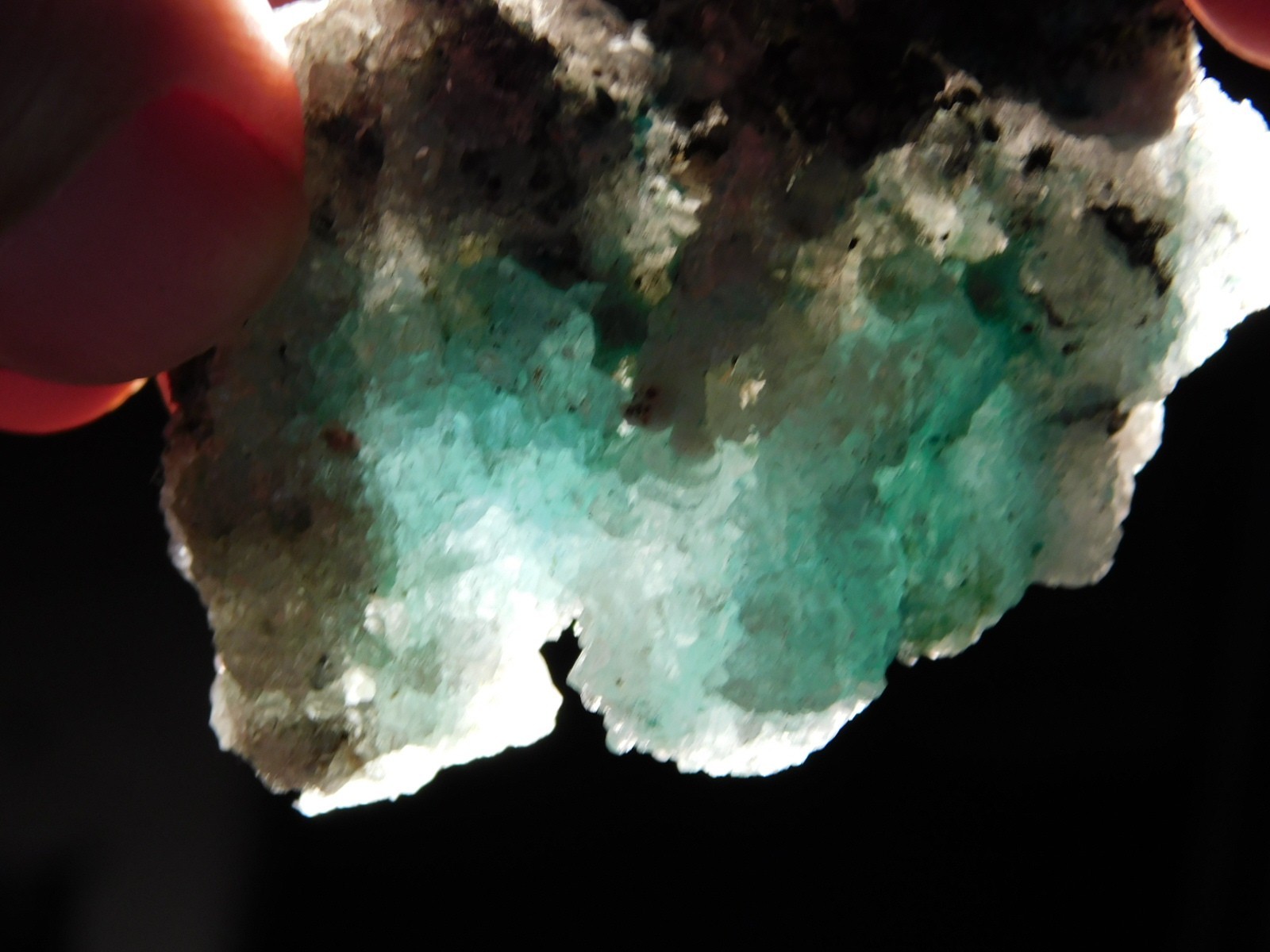 Light BLUE! CHRYSOCOLLA Cluster with Translucent Druzy Quartz Mexico 37.8gr
