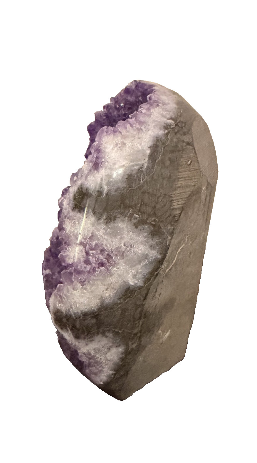 Amethyst Cut Base Freeform 51.7oz Druzy Cluster Approx 6in Purple Crystal Slab