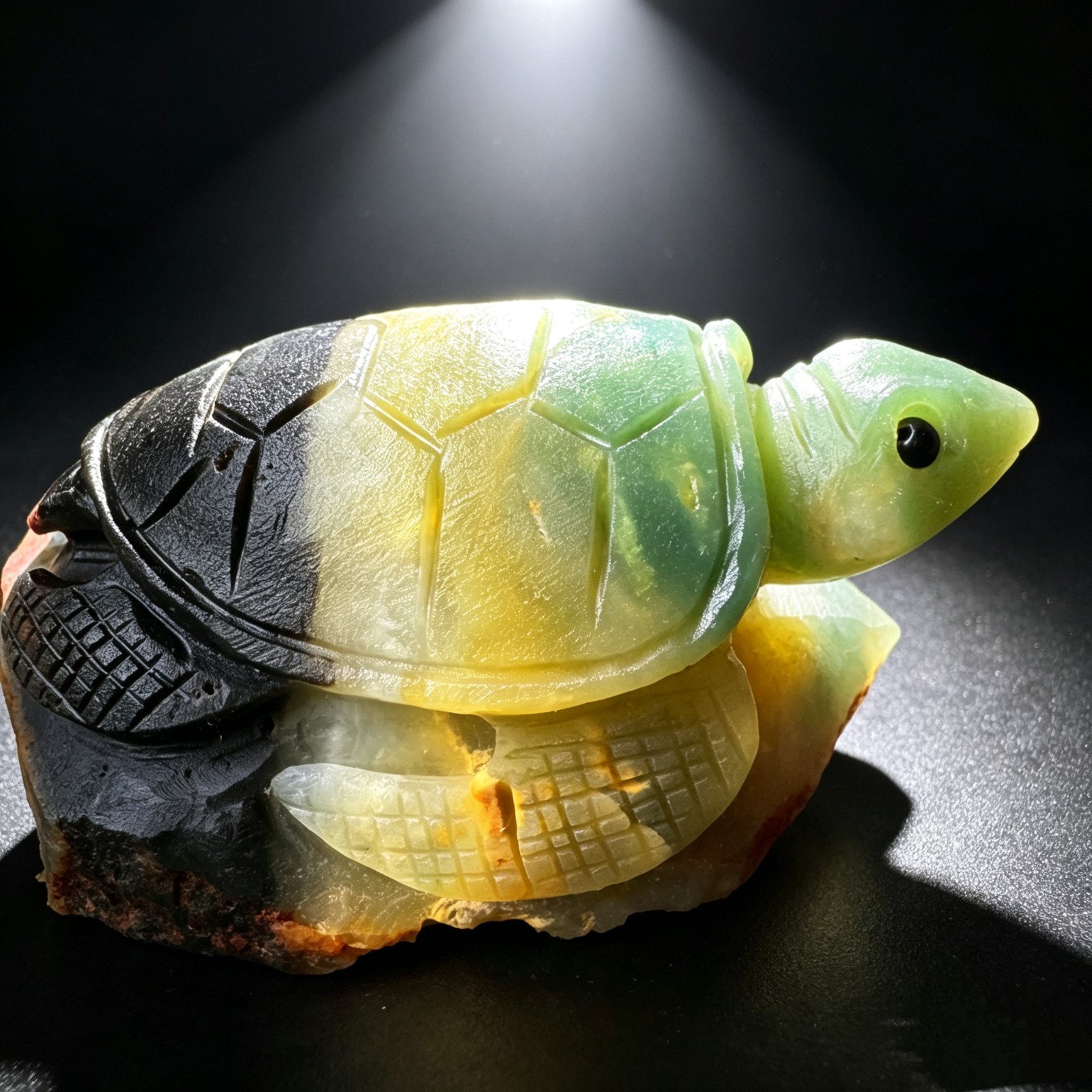 Hand Carved Natural Amazonite Turtle Figurine Polished Desk Decor Unique Gift