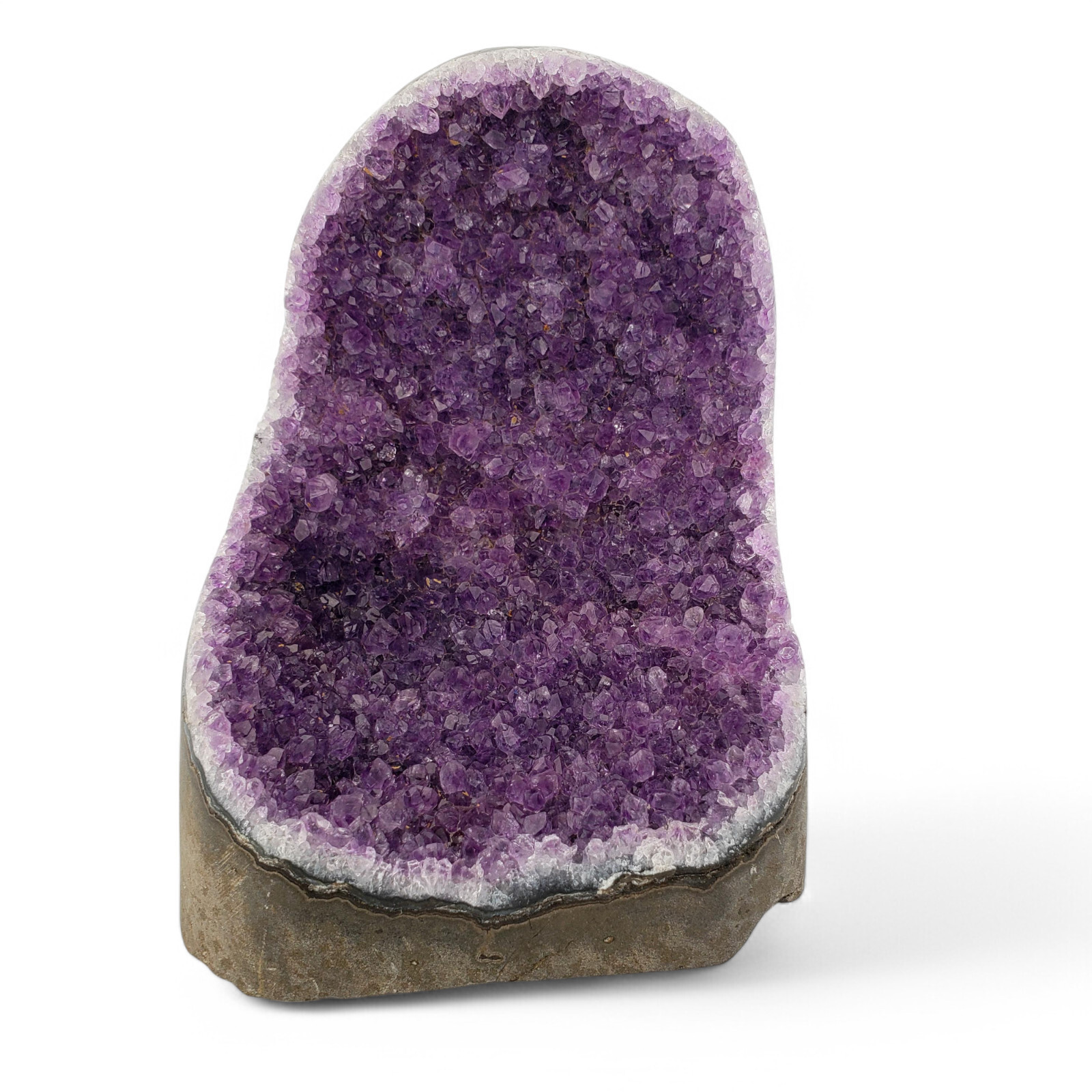 1 lb + Polished Amethyst Quartz Cluster Crystal Specimen 690g Flat Base Display