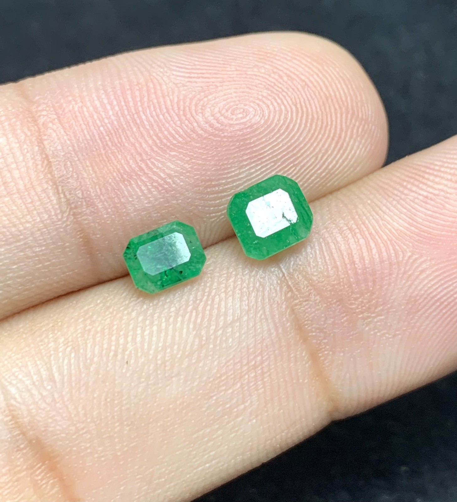 Emerald Loose Gemstone From Swat Pakistan (1.05 & 0.60 Cts)