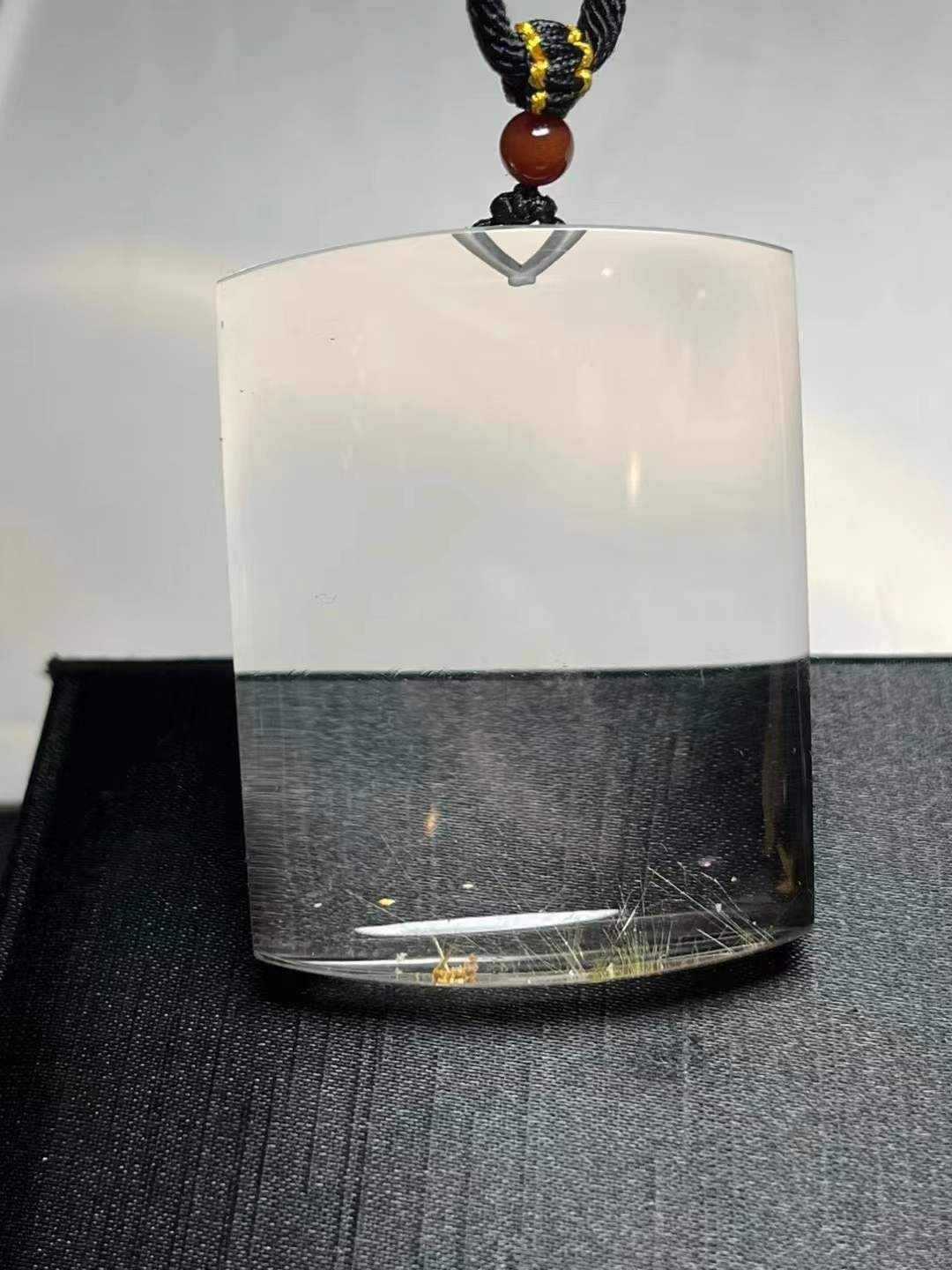 54*42*16mm A++ Natural Rutilated Quartz Crystal Pendant Reiki Healing