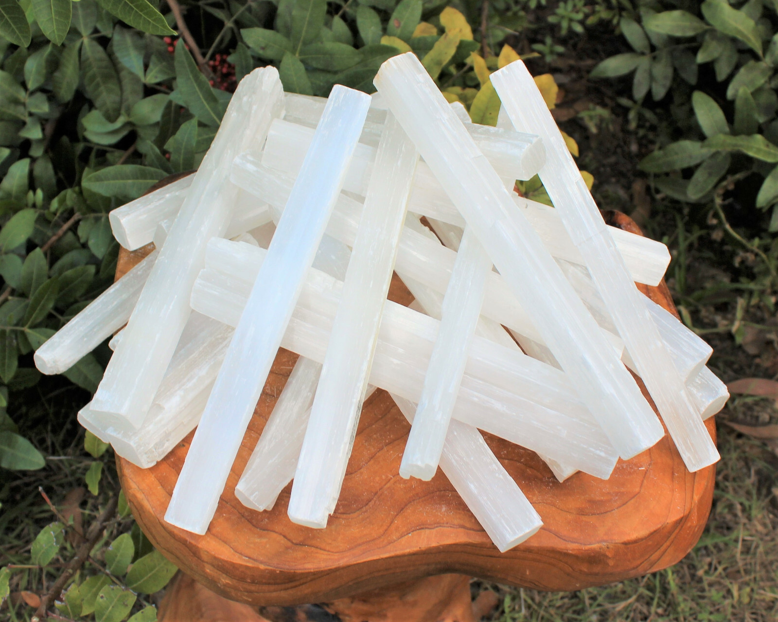 5 x Selenite Sticks, LARGE 7″ – 8″ Wand Rough Crystal Specimen Reiki Chakra