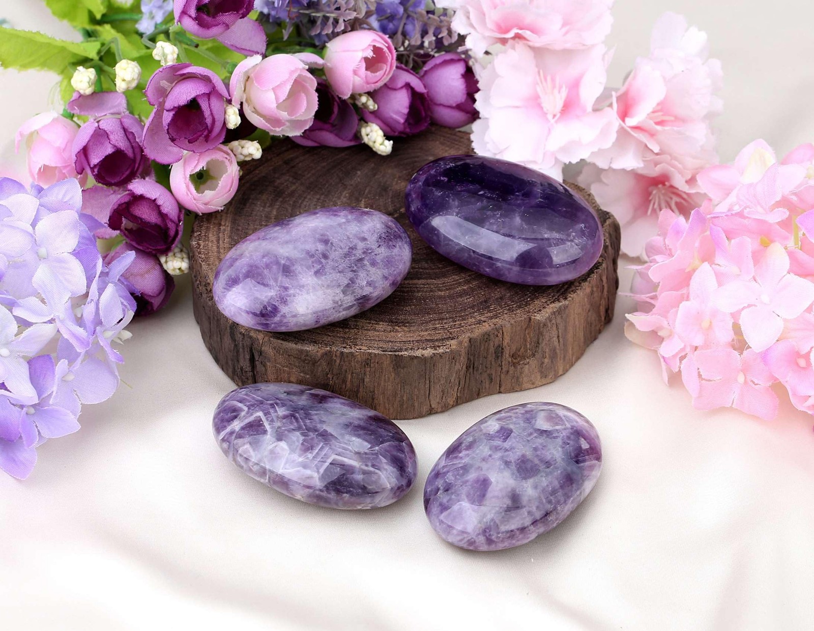 Amethyst Palm Stone 2.4″ Healing Crystal Meditation Spiritual Energy Purple