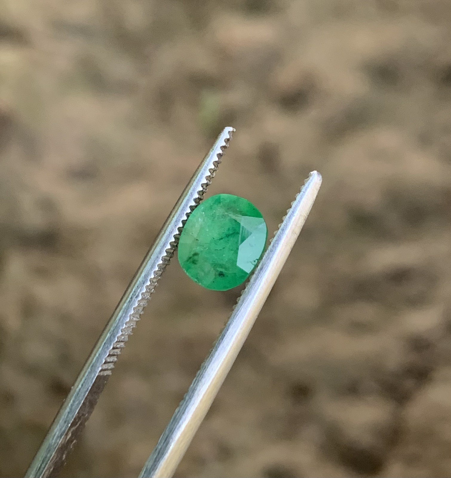 0.65 Ct Natural Oval Shape Emerald Gemstone From Pakistan.