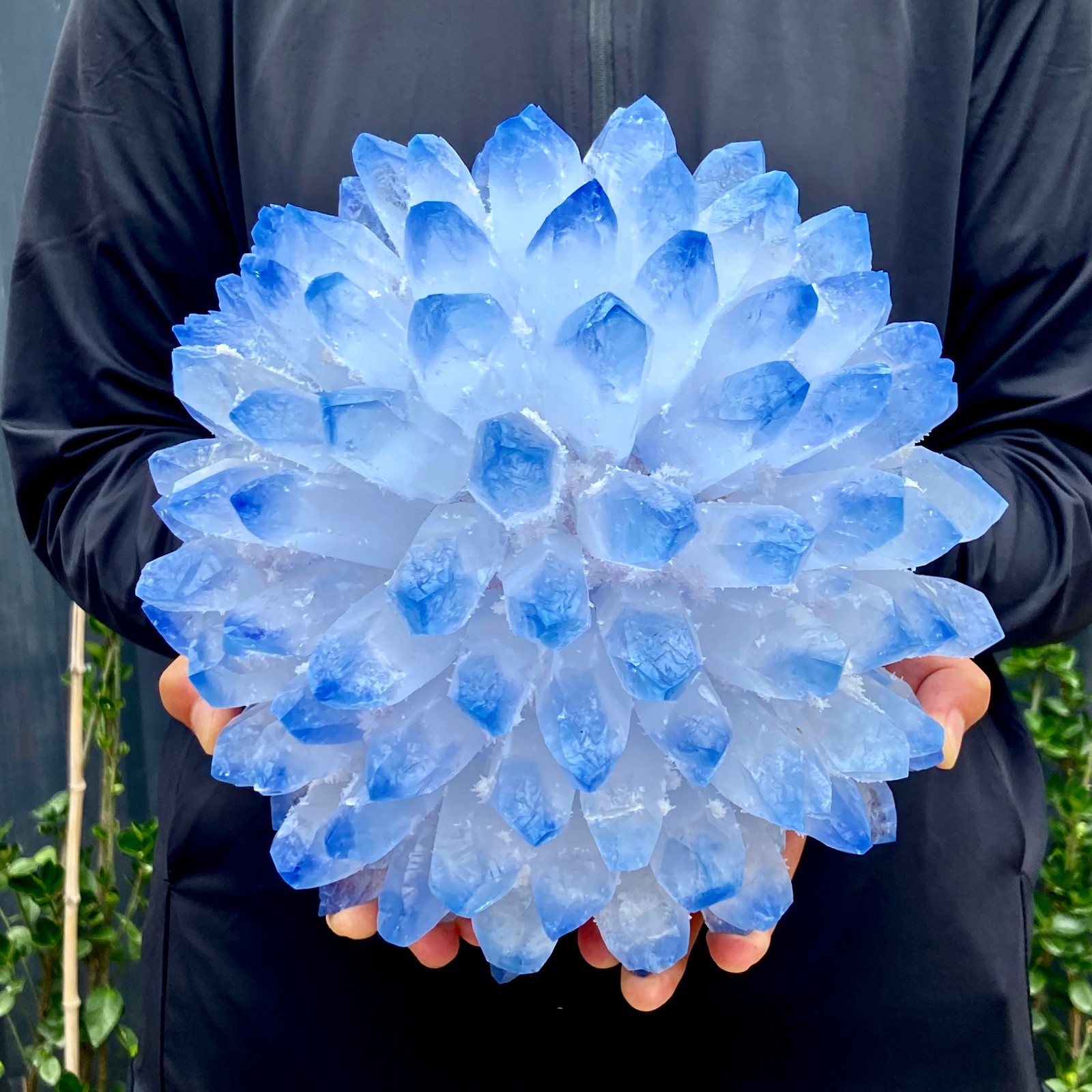 15.32LB New find sky blue phantom quartz crystal cluster mineral sample