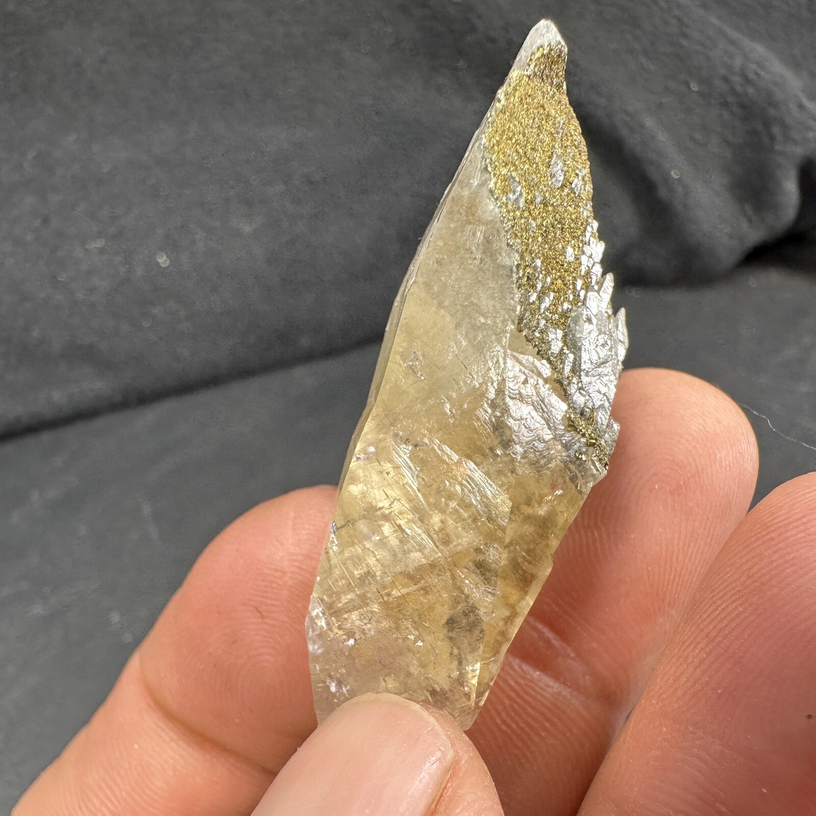 Calcite Crystal with Chalcopyrite Matrix / Missouri