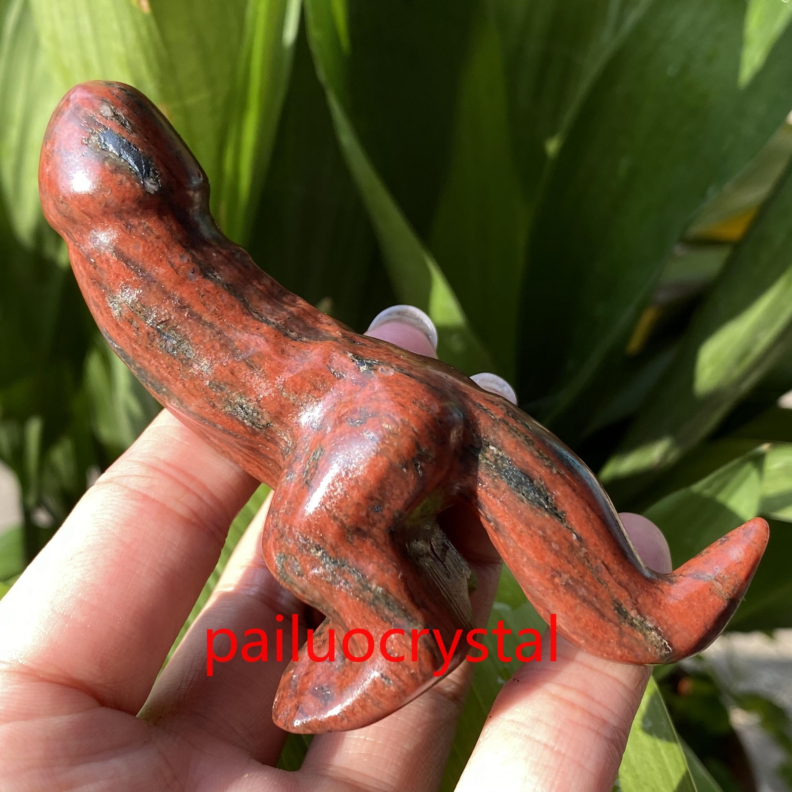1pc Natural Sesame red Male Penis Quartz Crystal Skull Carved Figurines 3.8″