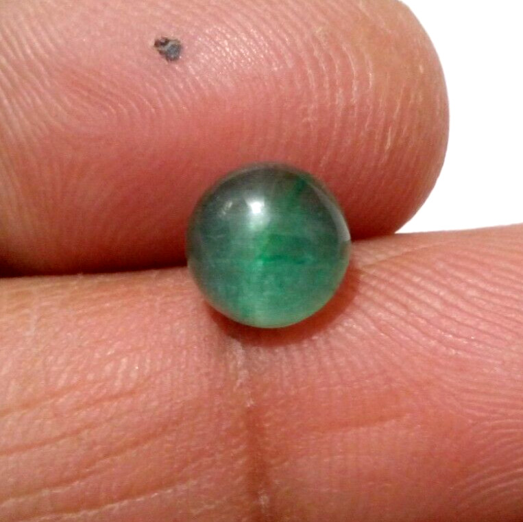 Amazing Zambian Emerald Round Shape 2 Crt Cabochon Natural Green Loose Gemstone
