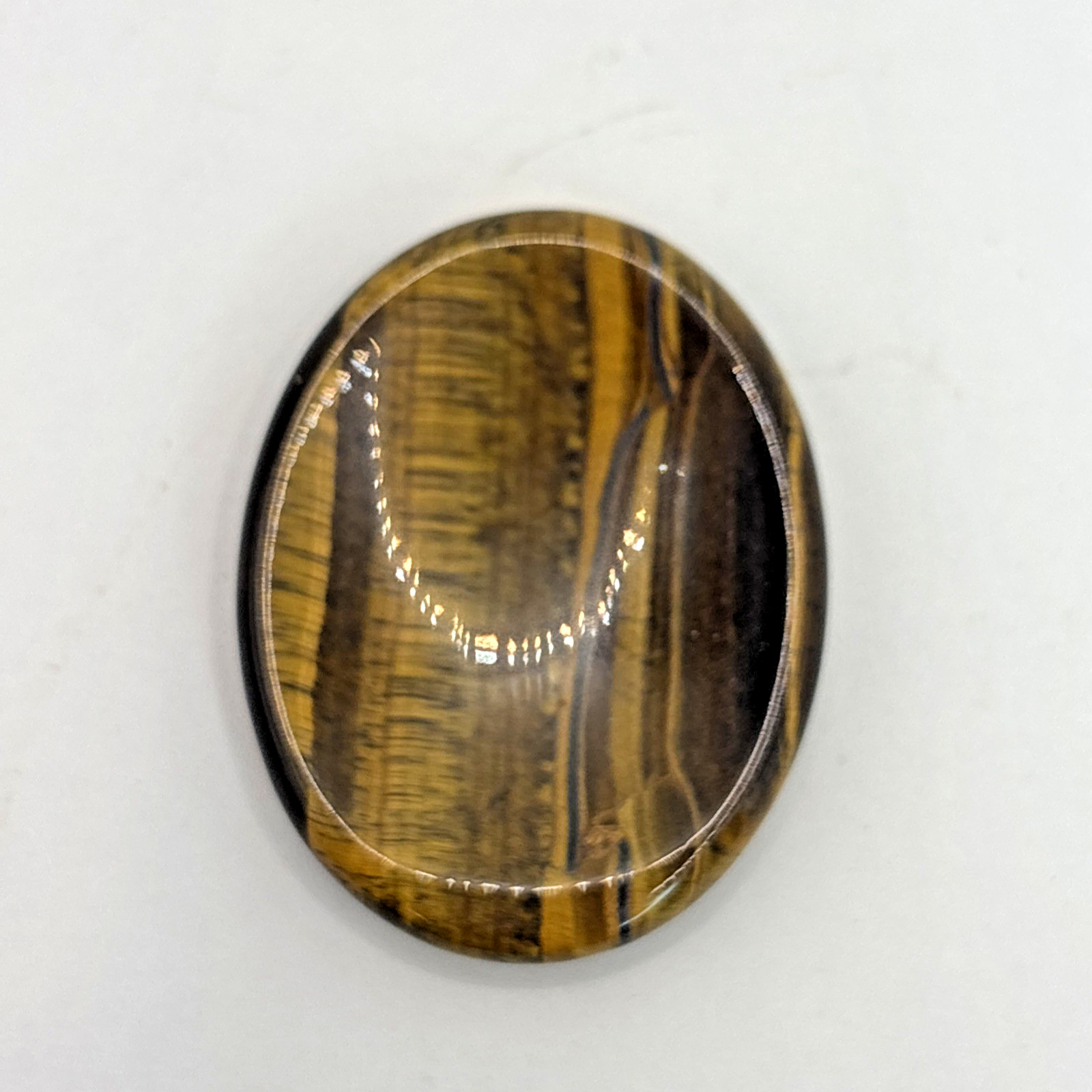 Natural Crystal Calming Worry Stone: TIGER EYE (Crystal Healing Pocket Stone)