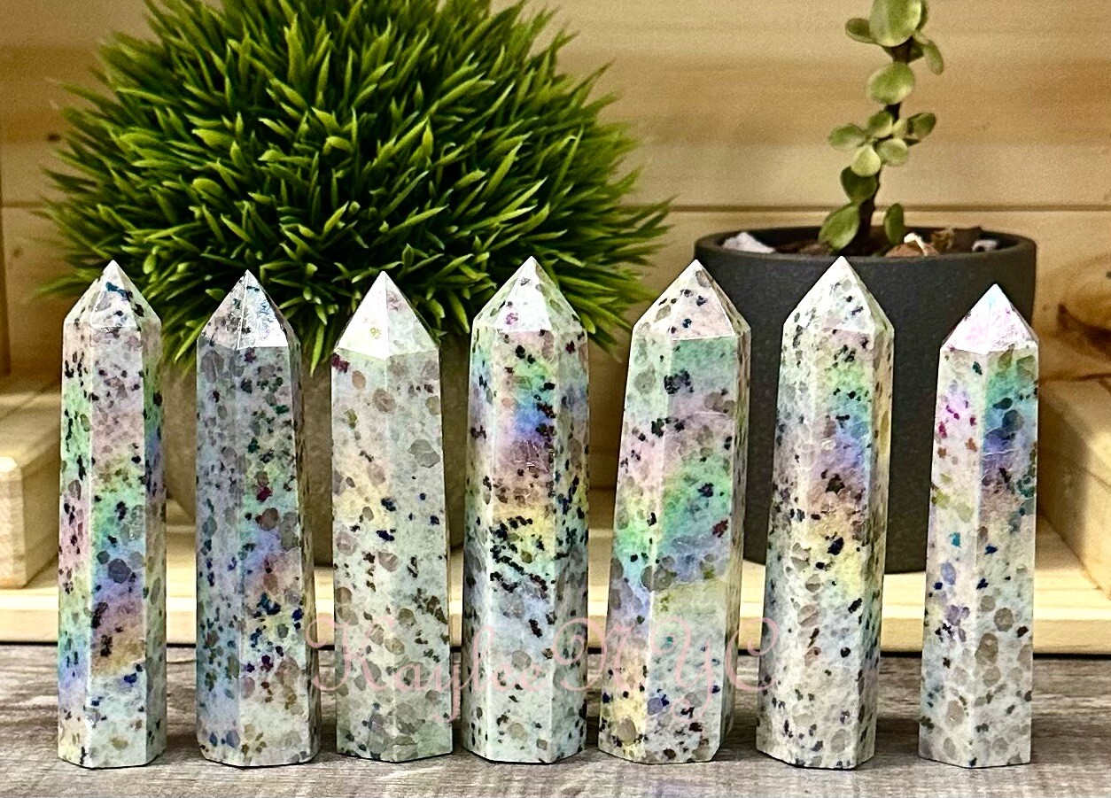 Wholesale Lot 1 Lb Aura Kiwi Jasper Tower Point Crystal Healing Energy