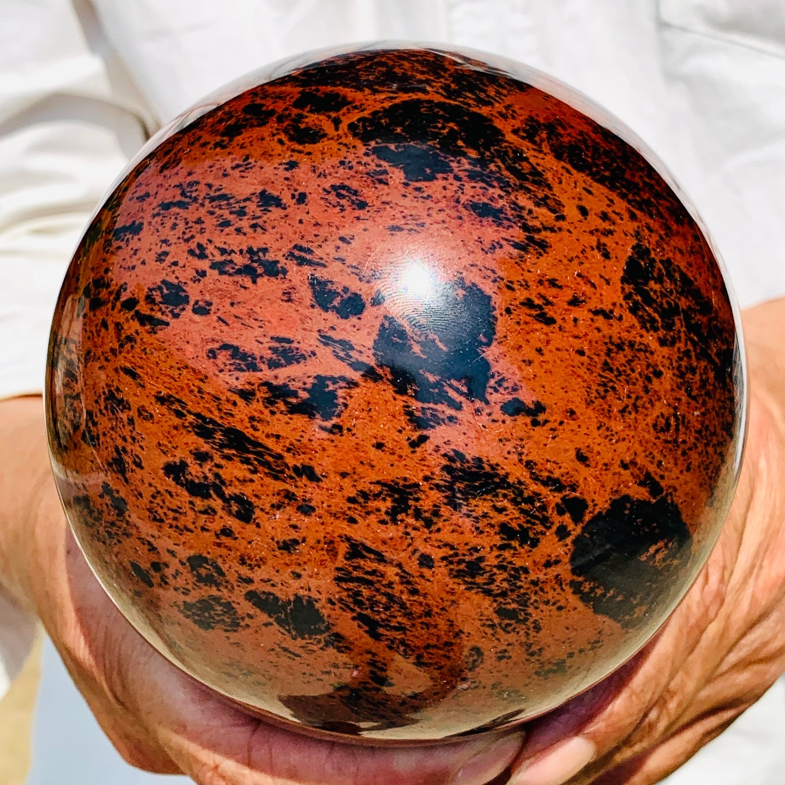 4.99LB Natural Red Obsidian Ball Spiritual crystal ball Healing Specimen
