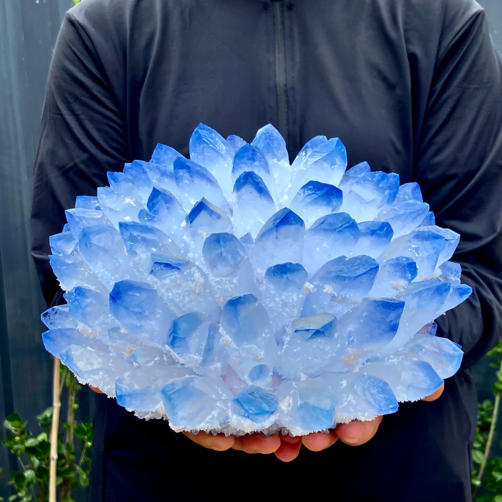 15.32LB New find sky blue phantom quartz crystal cluster mineral sample