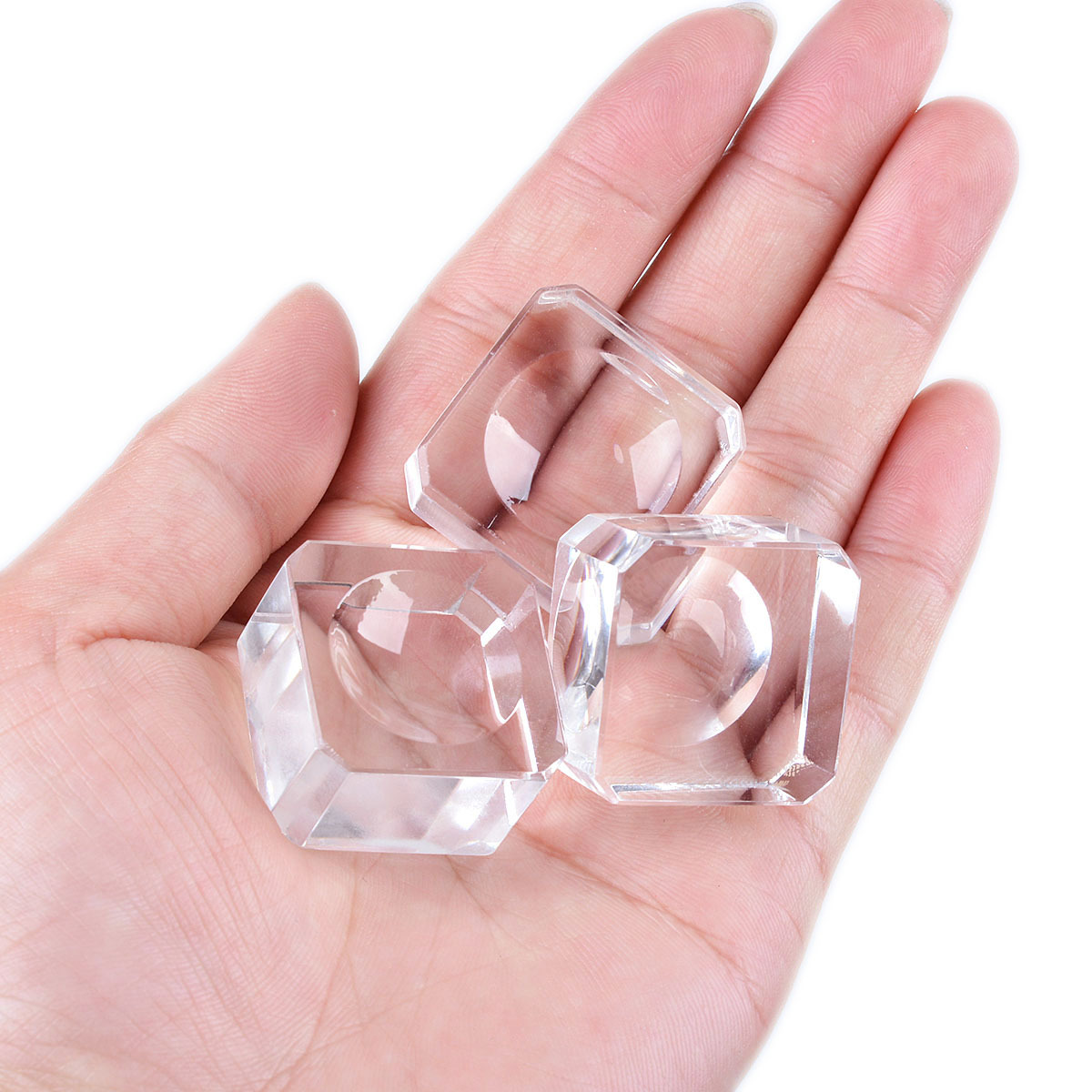 HOt LONGWIN 2X Clear Crystal Display Stand Egg Stands for Collectible Eggs Ball