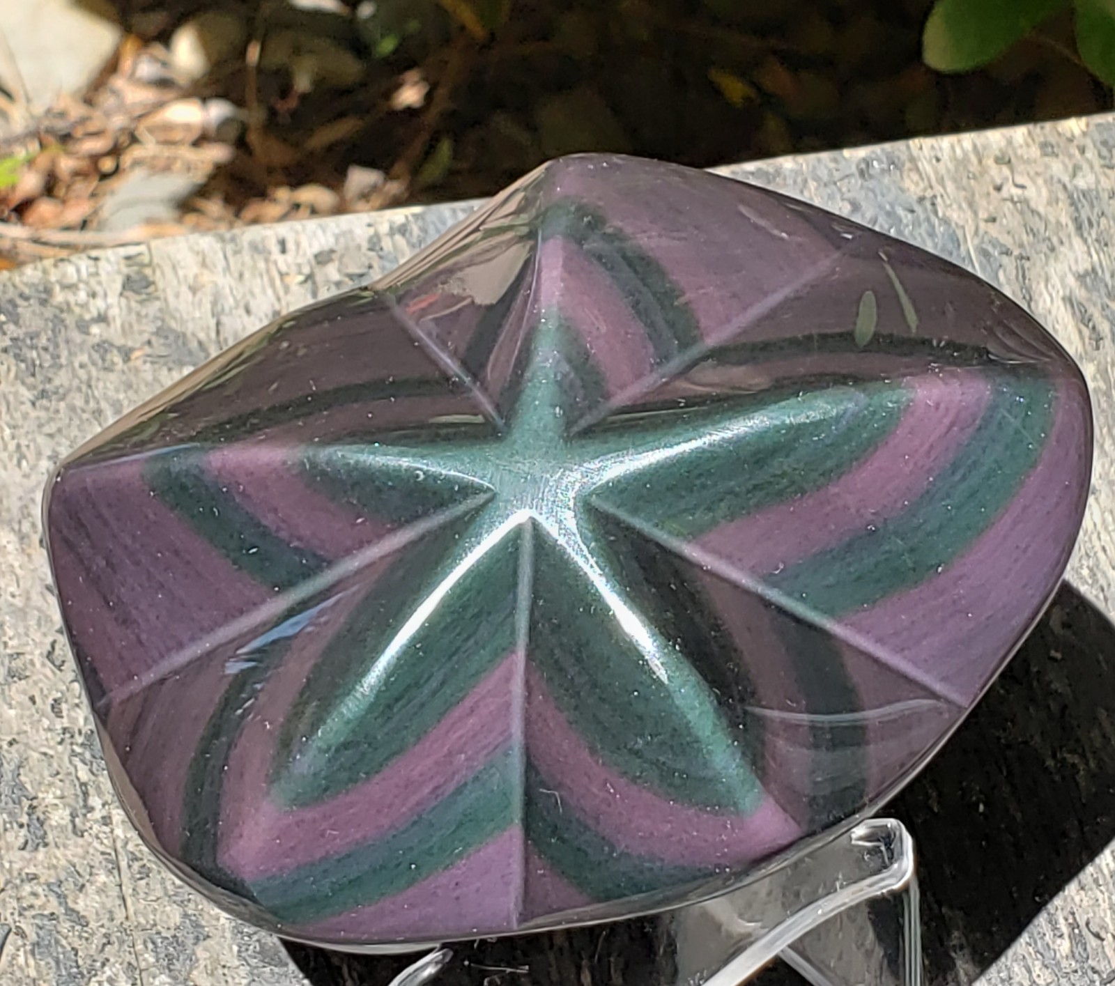 4.5″ Rainbow Obsidian Crystal Puffy Star Free Form, 518g or 1.1 lb