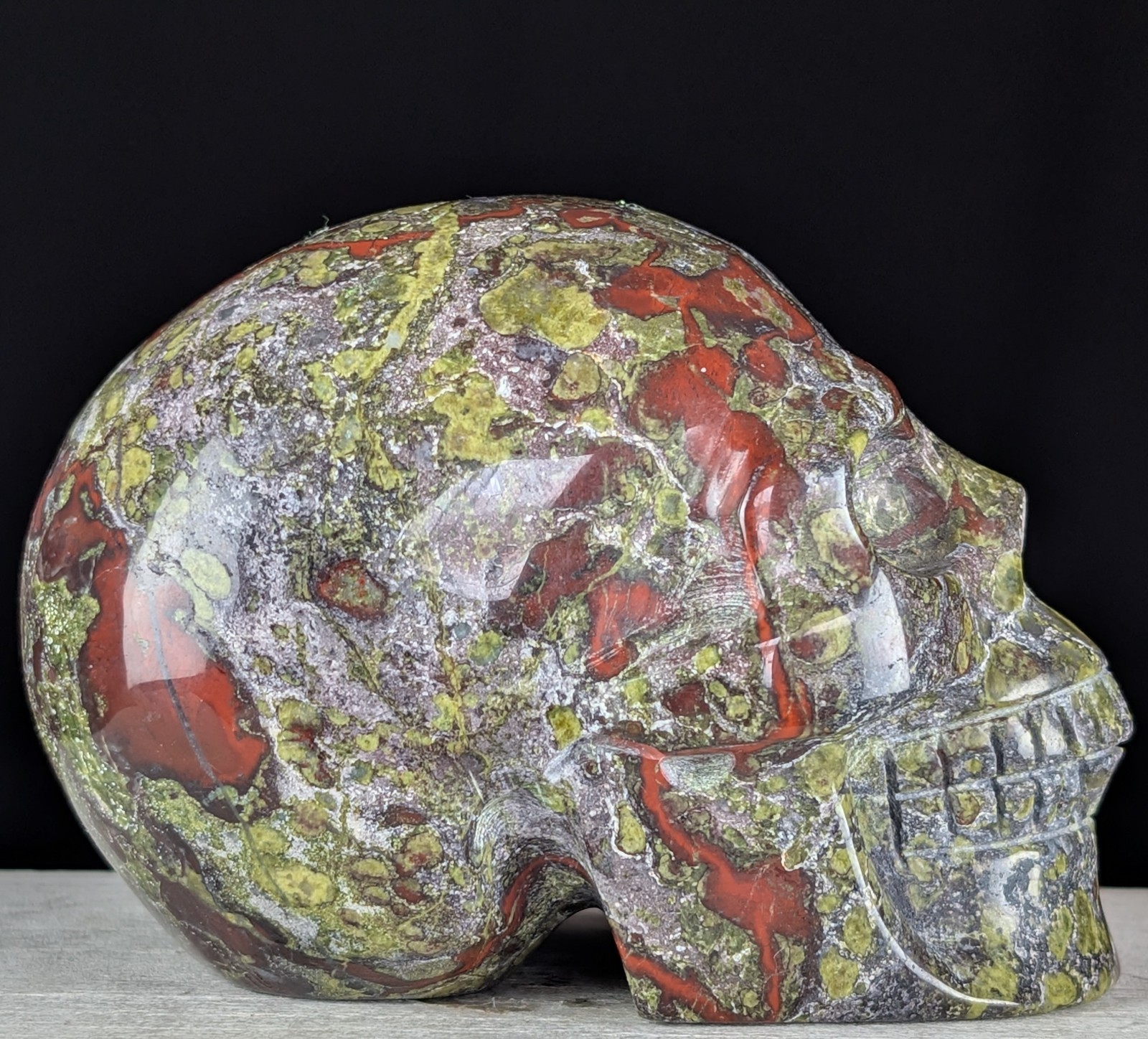 Dragon Blood Skull Carving Jasper Crystal Gemstone Large Chakra Reiki Mineral
