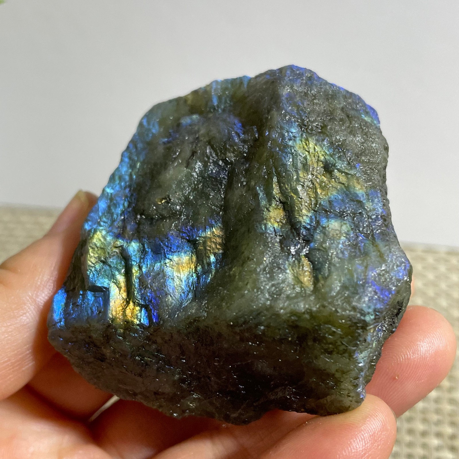 Rare Flashy Labradorite Slab Rough Gemstone Raw Labradorite Rough 153g