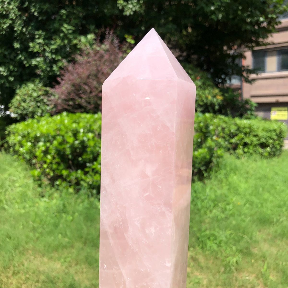 4.79LB Natural rose quartz obelisk pink crystal tower point healing decor