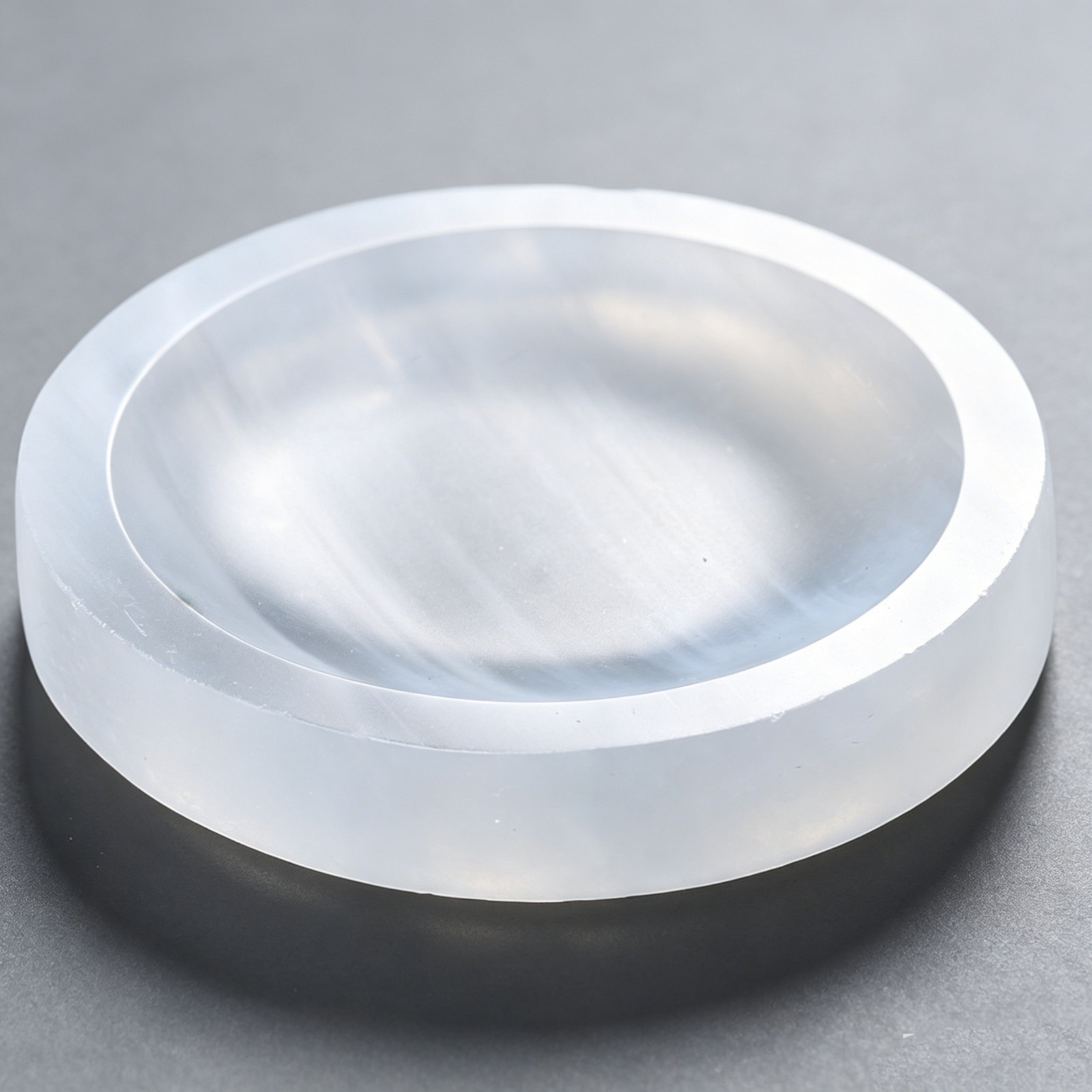 Natural Selenite Charging Plate 6cm Crystal Cleansing Bowl Energy Healing