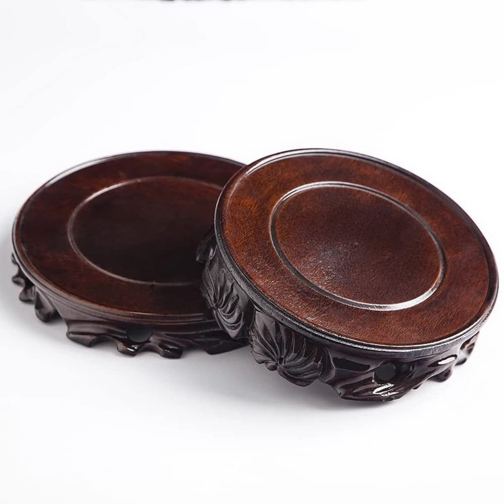 Chinese Wooden Solid Wood Base Rosewood Carved Craft Stand Vase Buddha Statue…