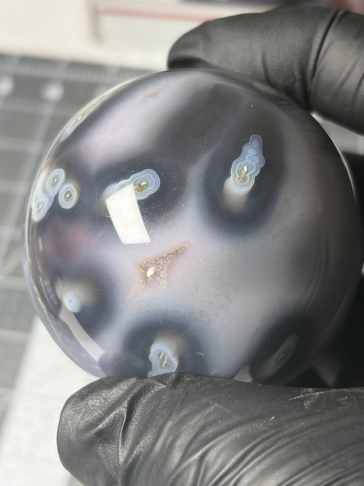 Mozambique Swazi Agate Sphere Banding Tubes Orbs