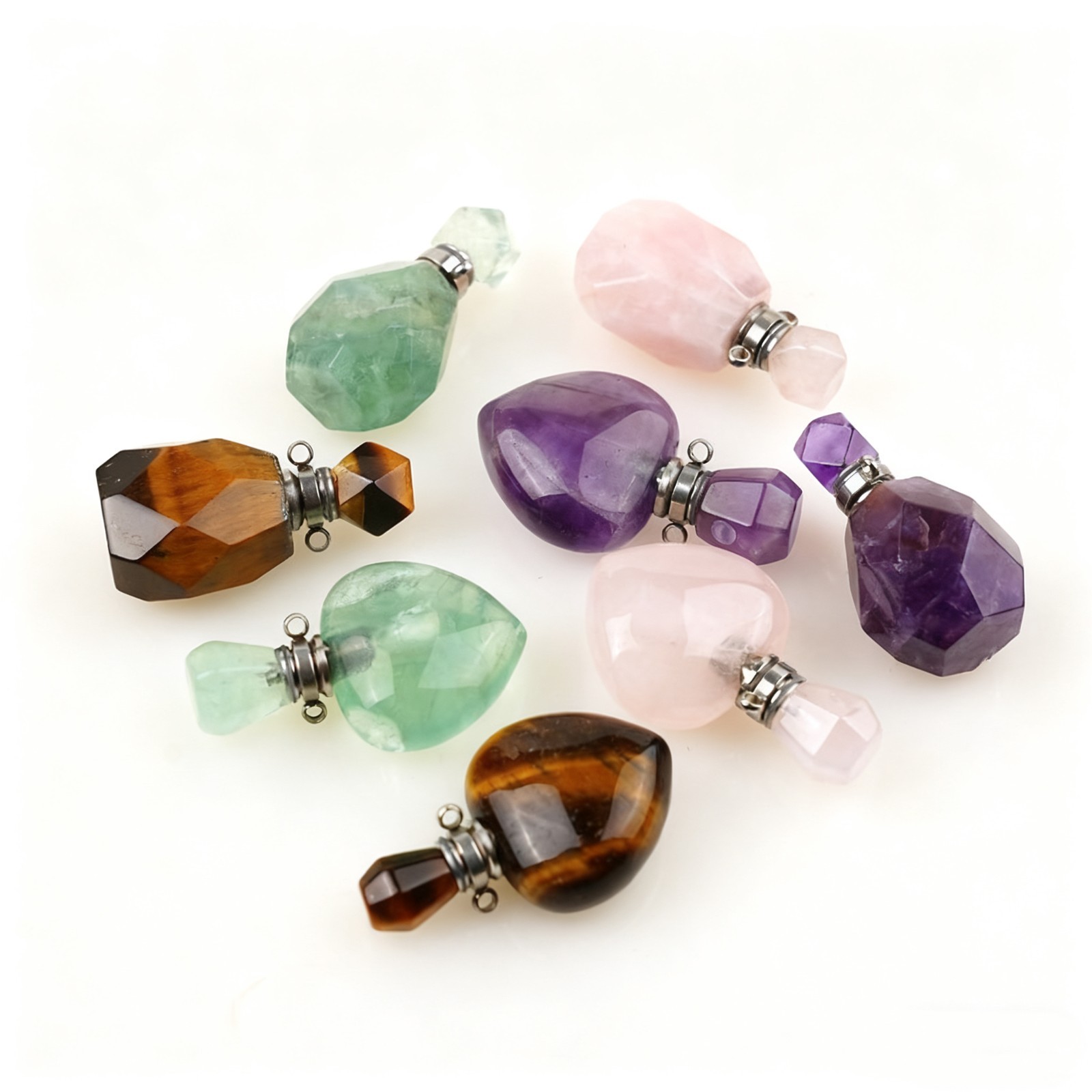Natural Crystal Standing Gemstone Perfume Bottle – Jade & Crystal Oil Diffuser