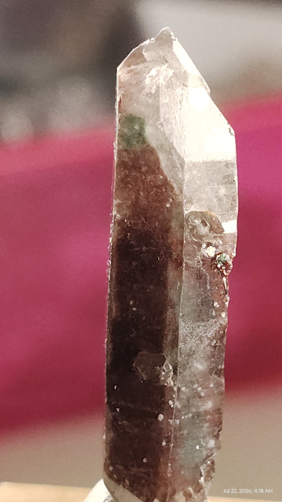 35mm Tabular Double Terminated Quartz Crystal DT Phantom Hematite Meigu China