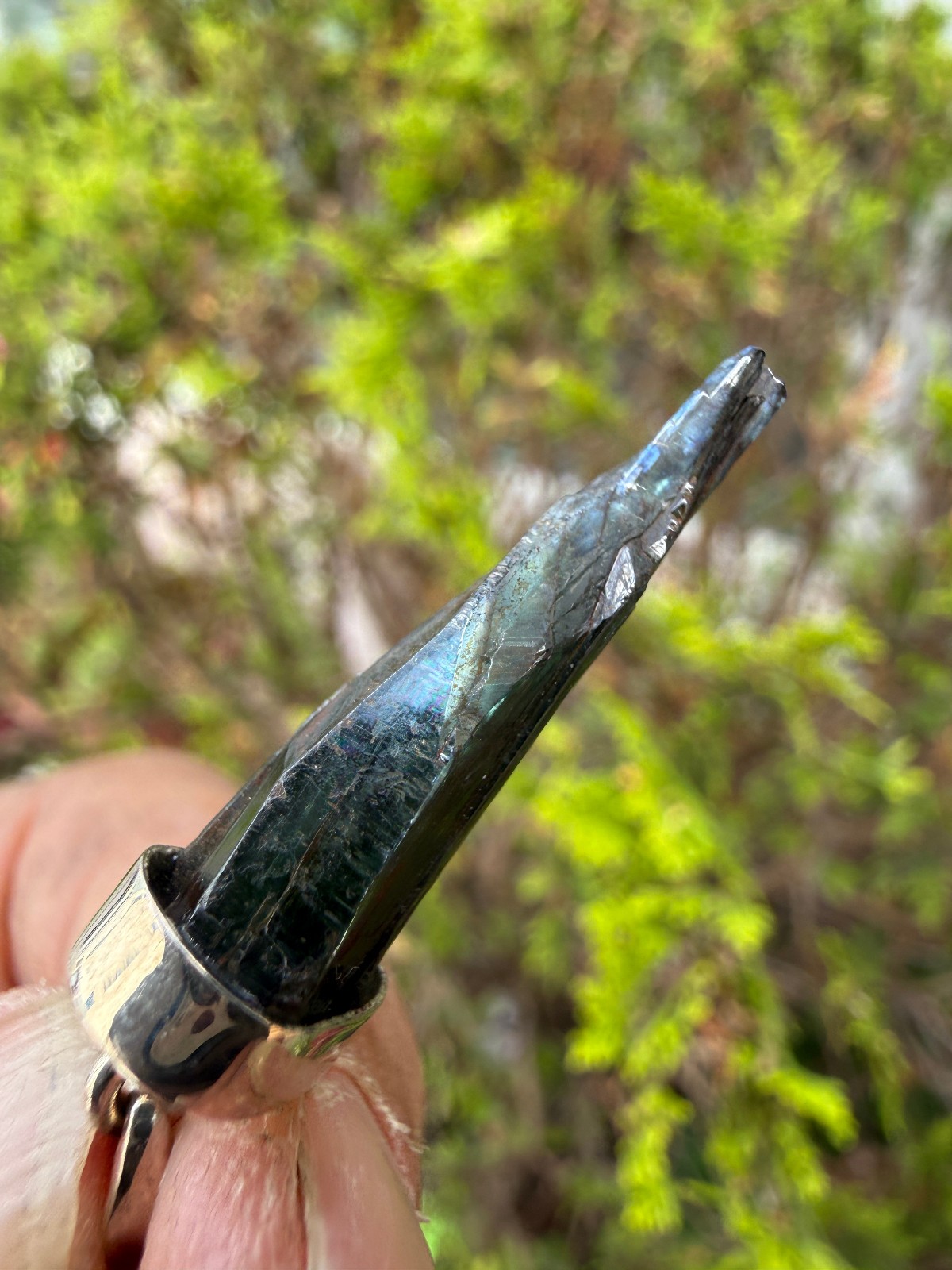Vivianite Crystal Pendant silver 925 Raw anxiety healing natural awareness