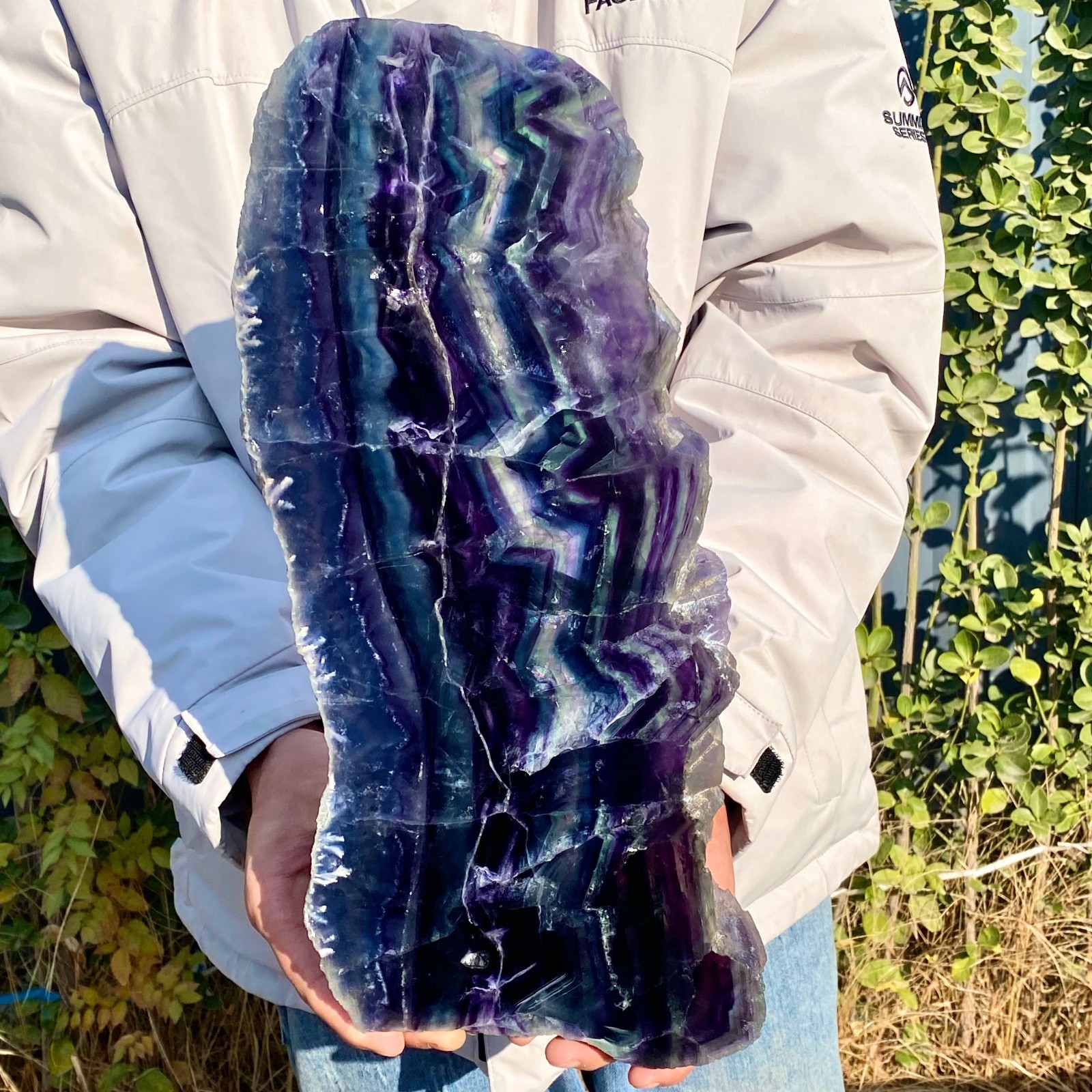 10LB Natural beautiful Rainbow Fluorite Crystal Rough slices stone specimens
