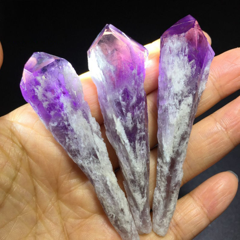 Natural Brazilain Amethyst Specimen Quartz Crystal Cluster Geode Healing 1PC