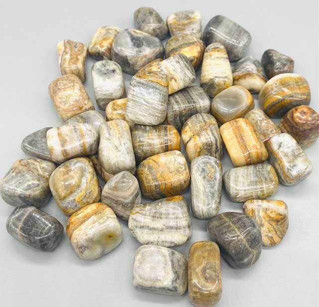 Striped Onyx 1 lb Tumbled Gemstones (Exact Size, Count, Appearances Will Vary)