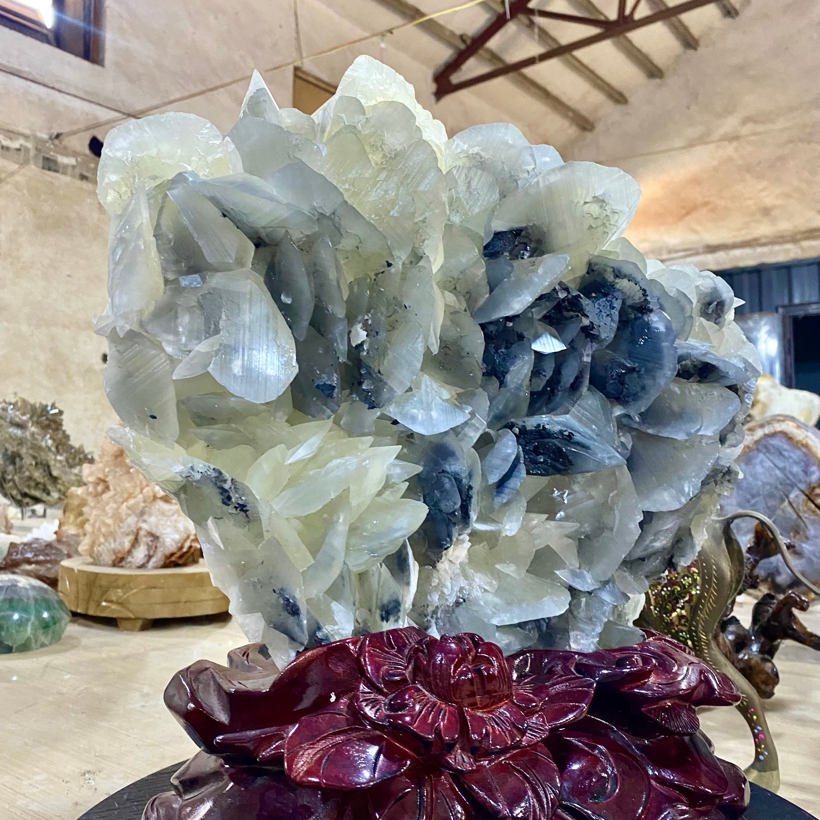 34.86LB Rare!! Natural transparent quartz with Mica Crystal Specimen Rough
