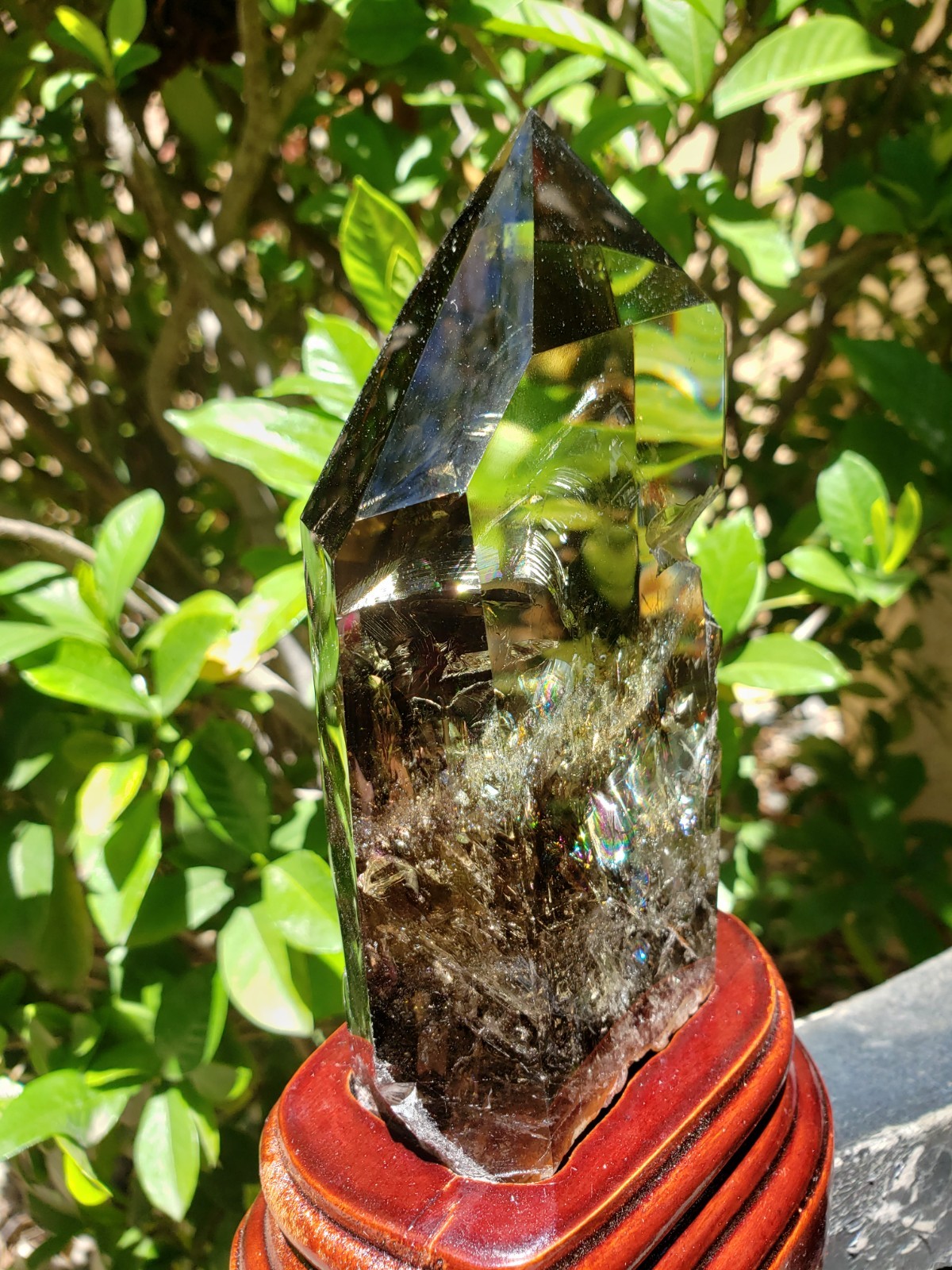 6.75″ Natural Smoky Citrine Quartz Crystal Semi-Polished Tower Obelisk WandPoint