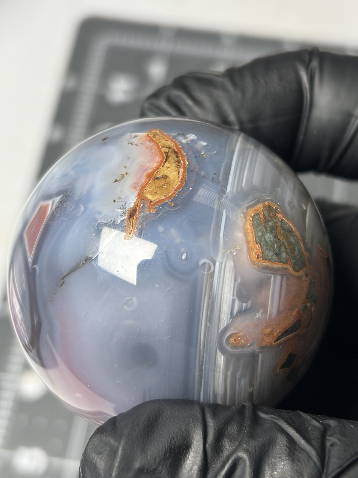 Colorful Mozambique Swazi Agate Sphere Nice Banding