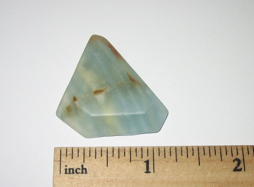 1.3″ RARE TUMBLED POLISHED LEMURIAN AQUATINE CALCITE STONE ARGENTINA 9.3grams *2