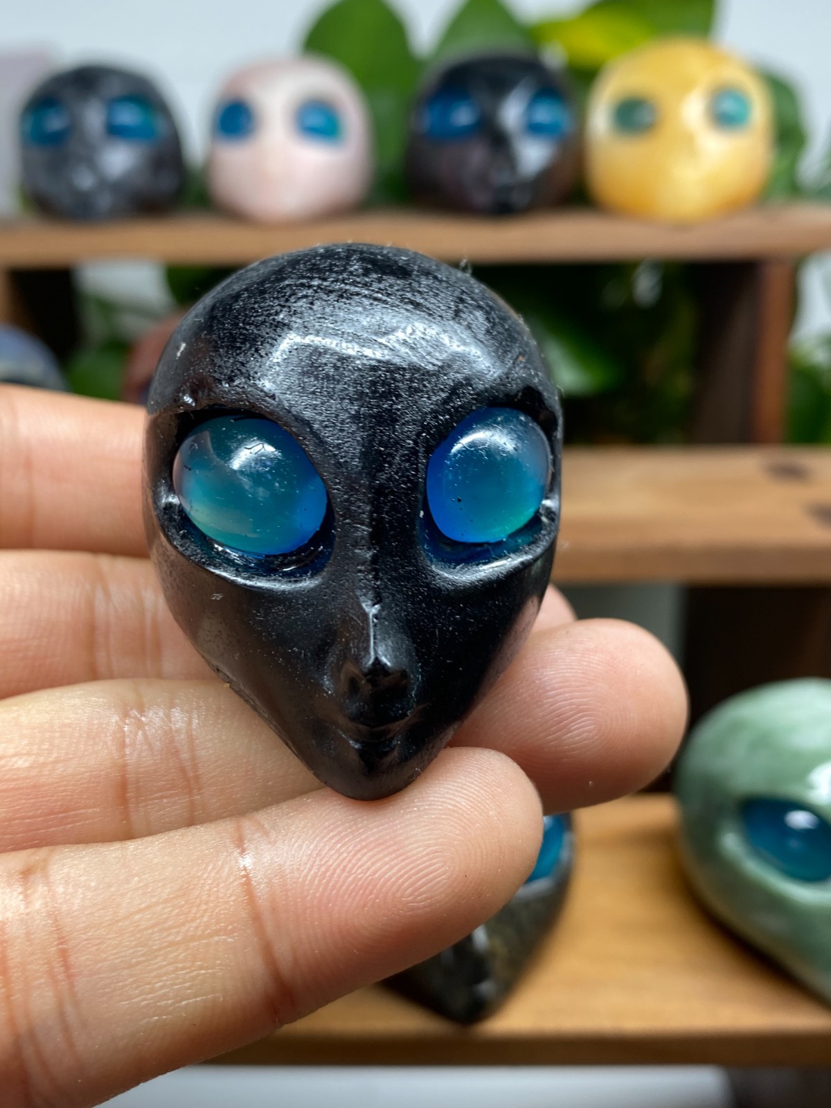 1pc Natural Mixed Quartz Crystal hand Carved Aliens skull reiki healing gift