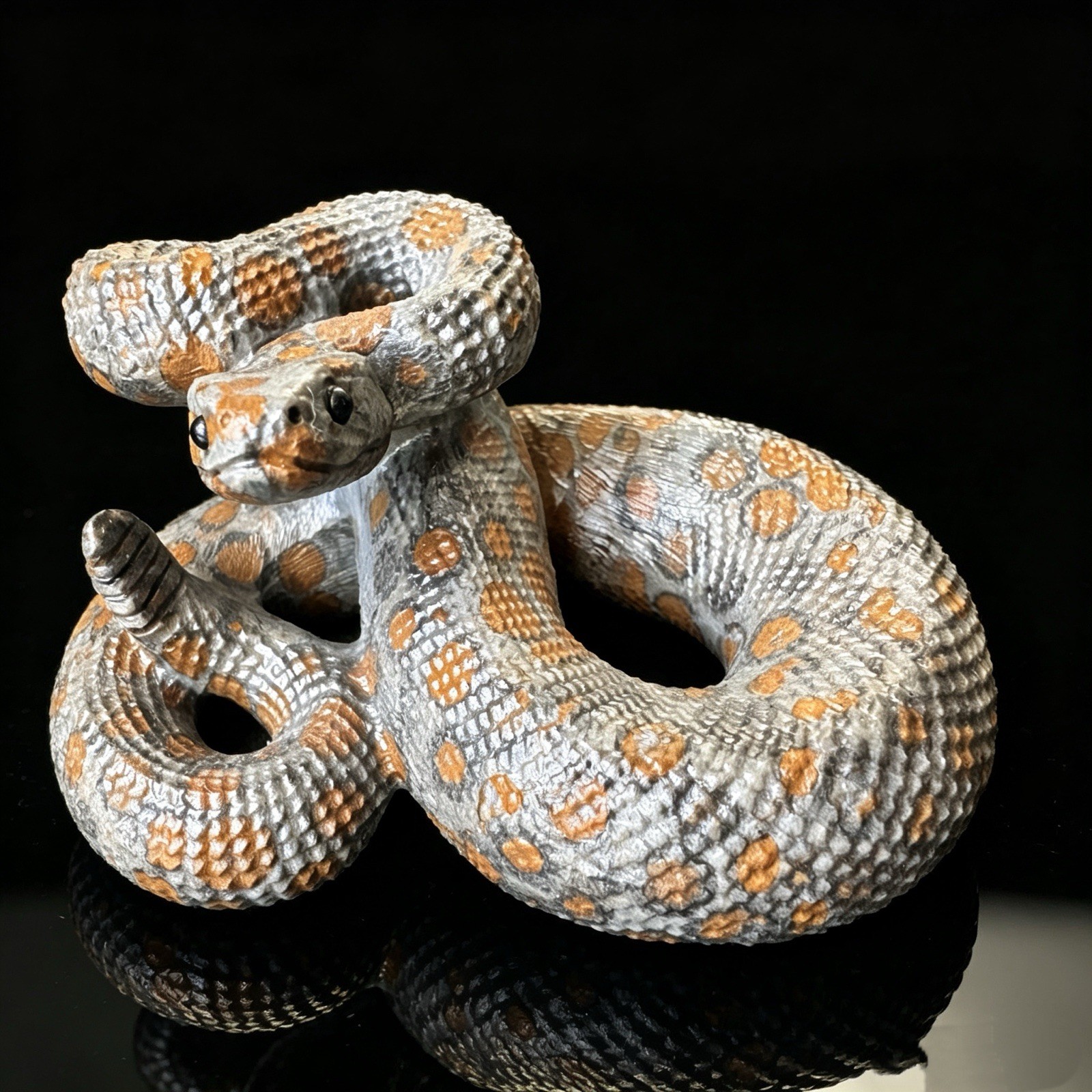 Natural Jade Snake Figurine Carved Stone Animal Sculpture Home Decor 182g