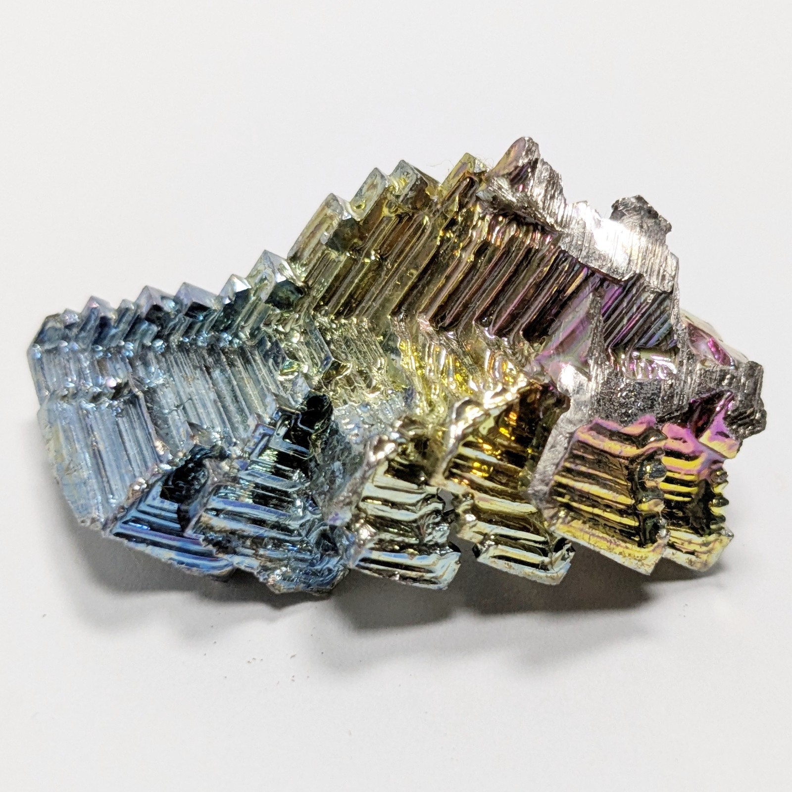 Bismuth rainbow iridescent crystal cluster mineral specimen 27 grams 44mm long