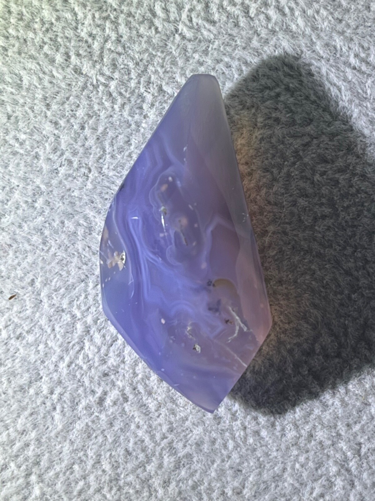 Purple chalcedony 43.55 ct Unique Handmade polished crystal. origin Indonesia