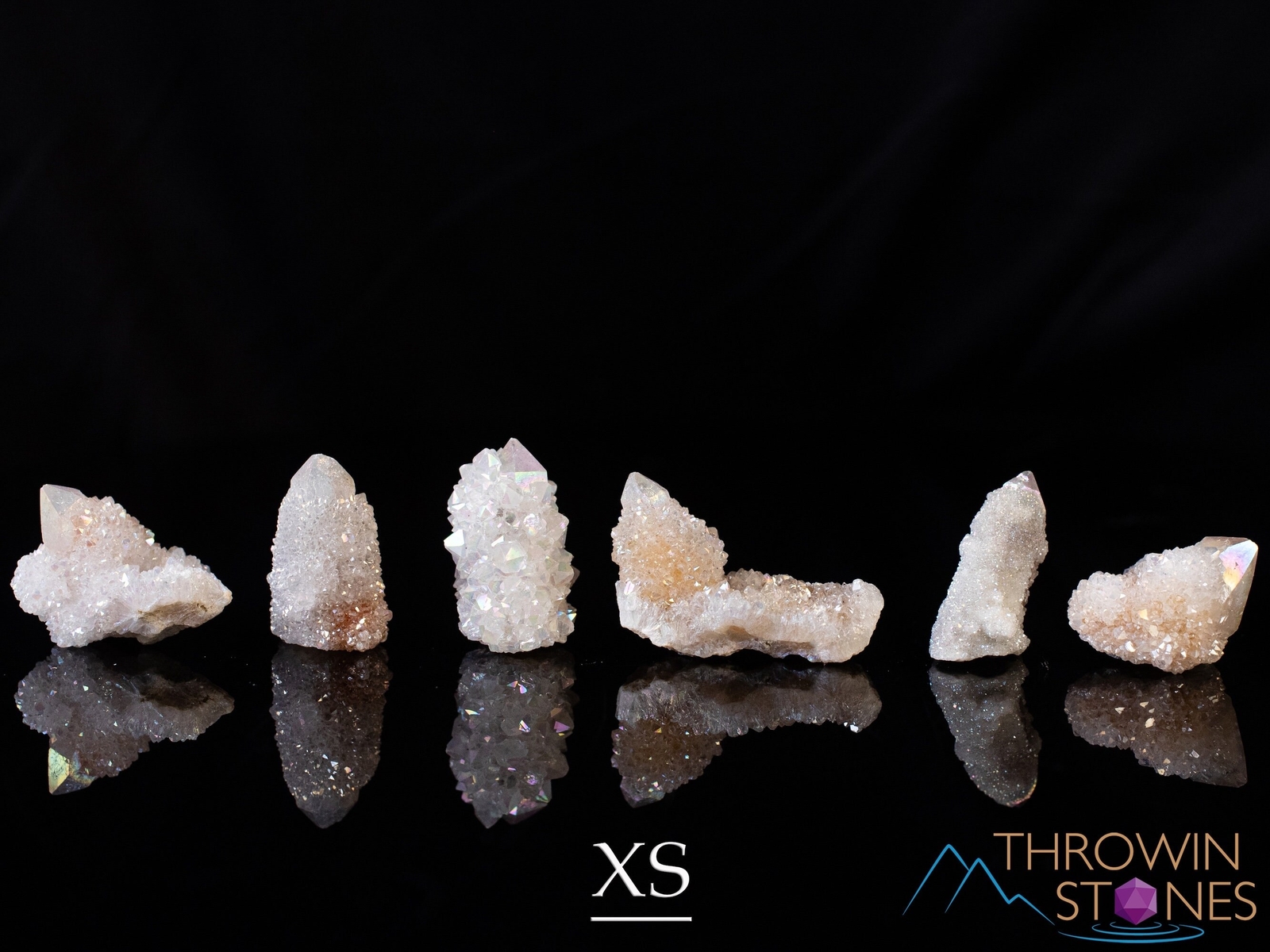 White ANGEL AURA QUARTZ Crystal Point, Rainbow Spirit Quartz Crystal Decor E2006