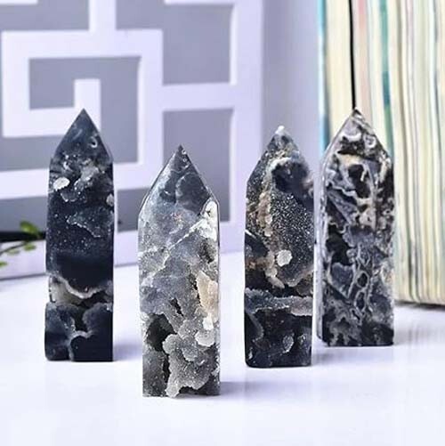 Black Sphalerite Obelisk Sphalerite Tower Healing Crystal Gift for Love 1pc