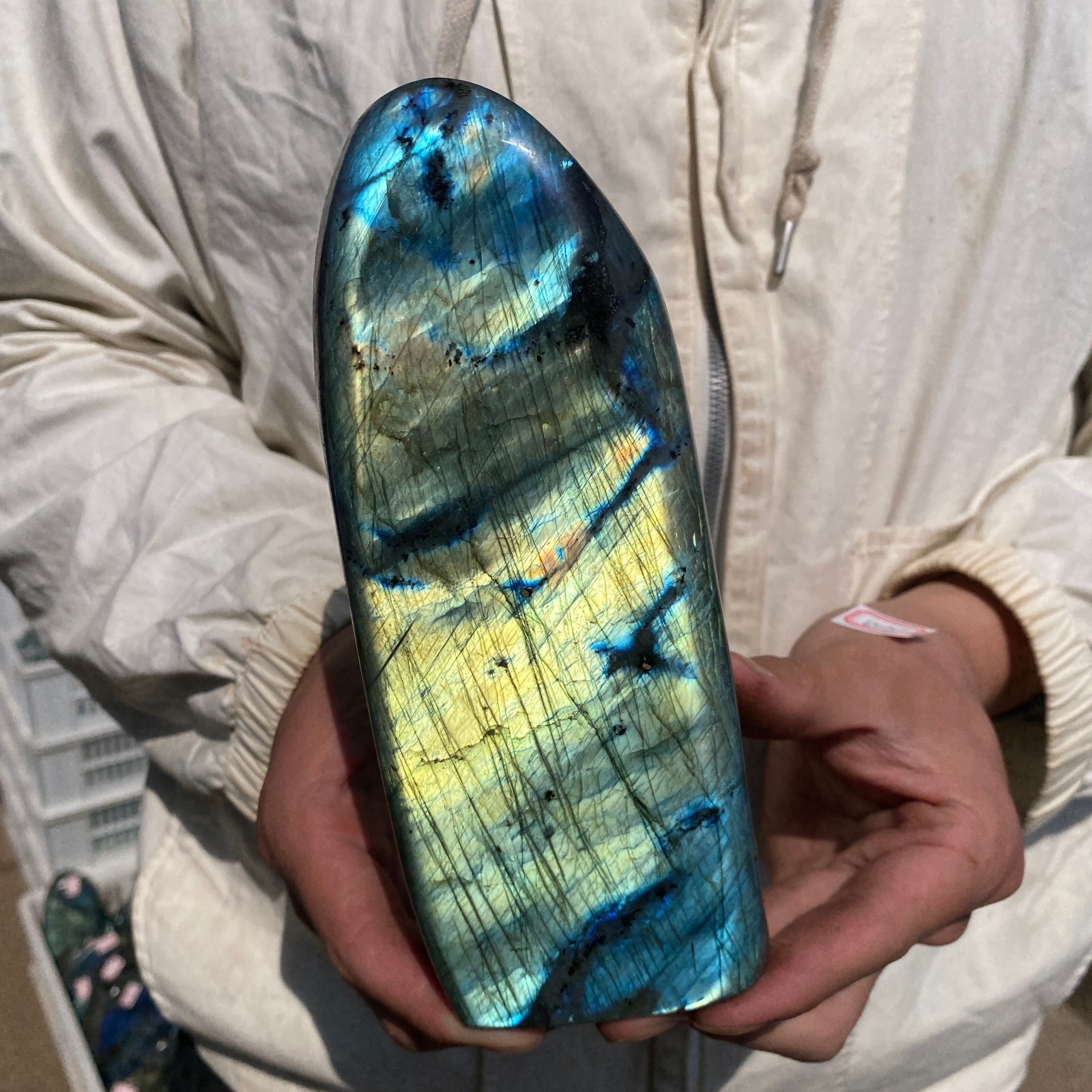 2.9lb Natural Gorgeous Labradorite Quartz Crystal Stone Specimen Healing